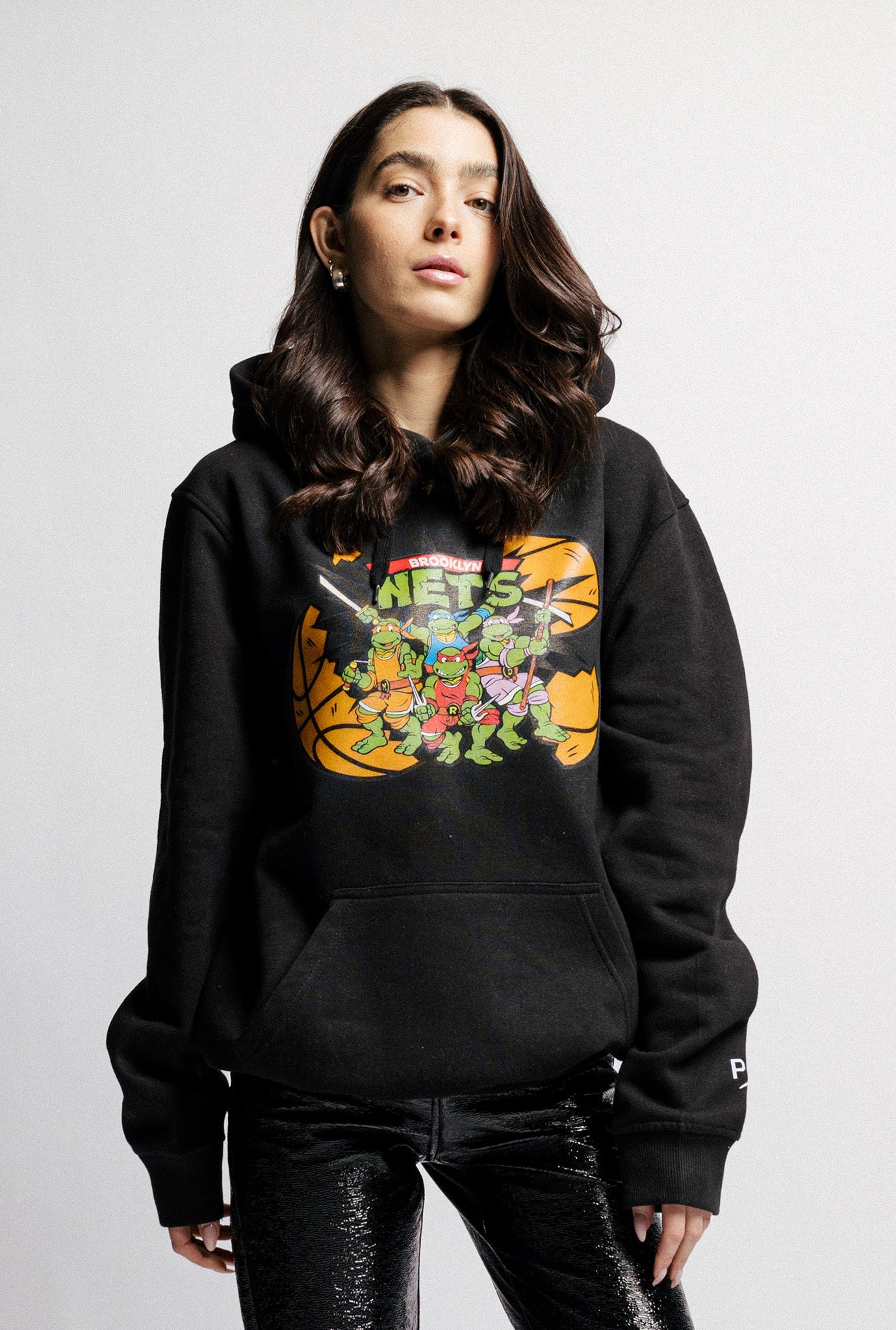 P/C x TMNT Brooklyn Nets Hoodie - Black