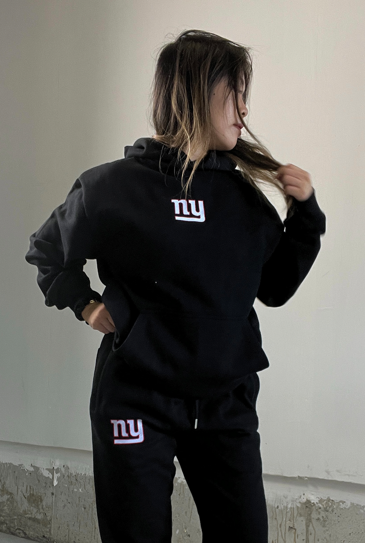 New York Giants Logo Heavyweight Hoodie - Black