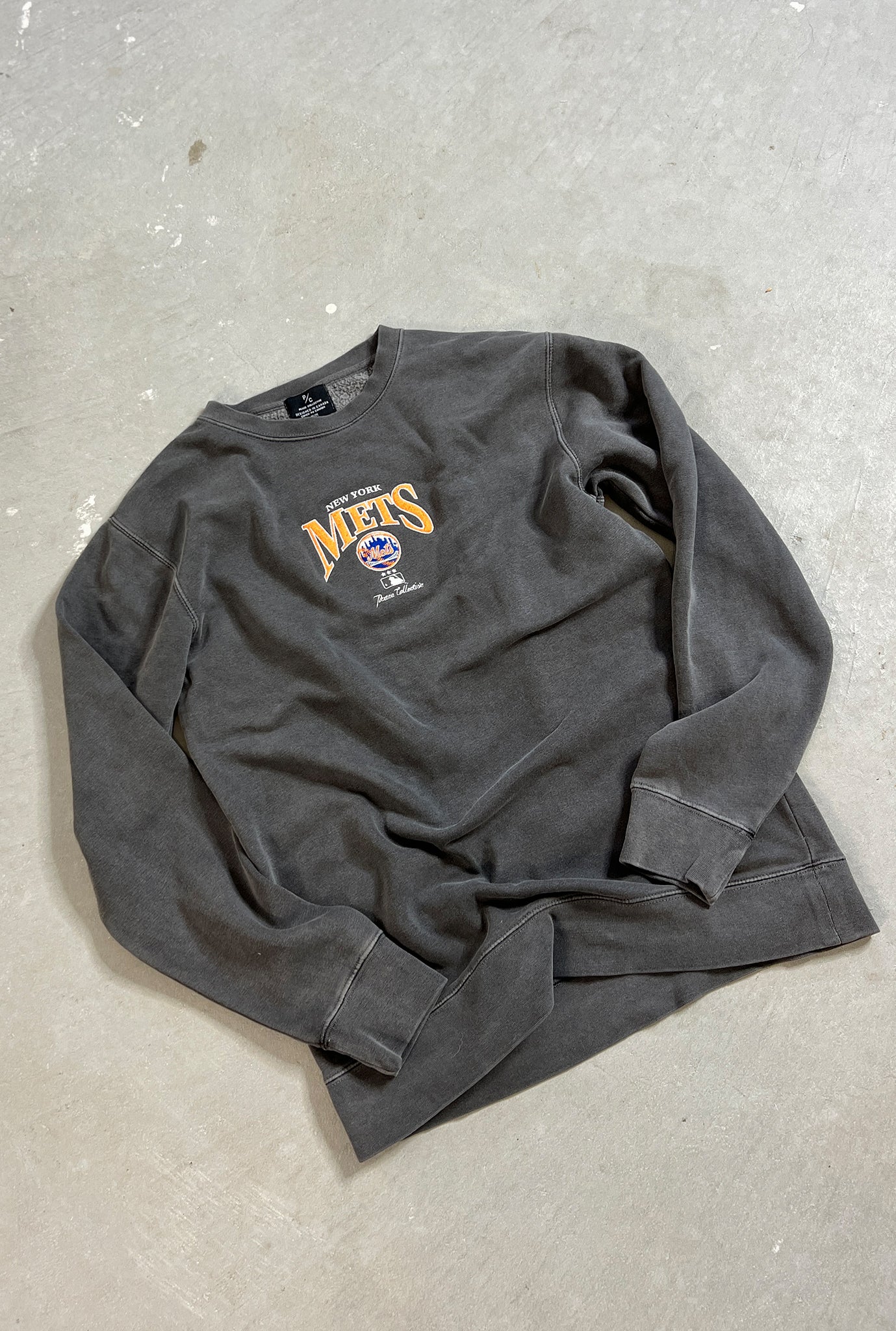 Pull ras du cou brodé vintage New York Mets - Noir