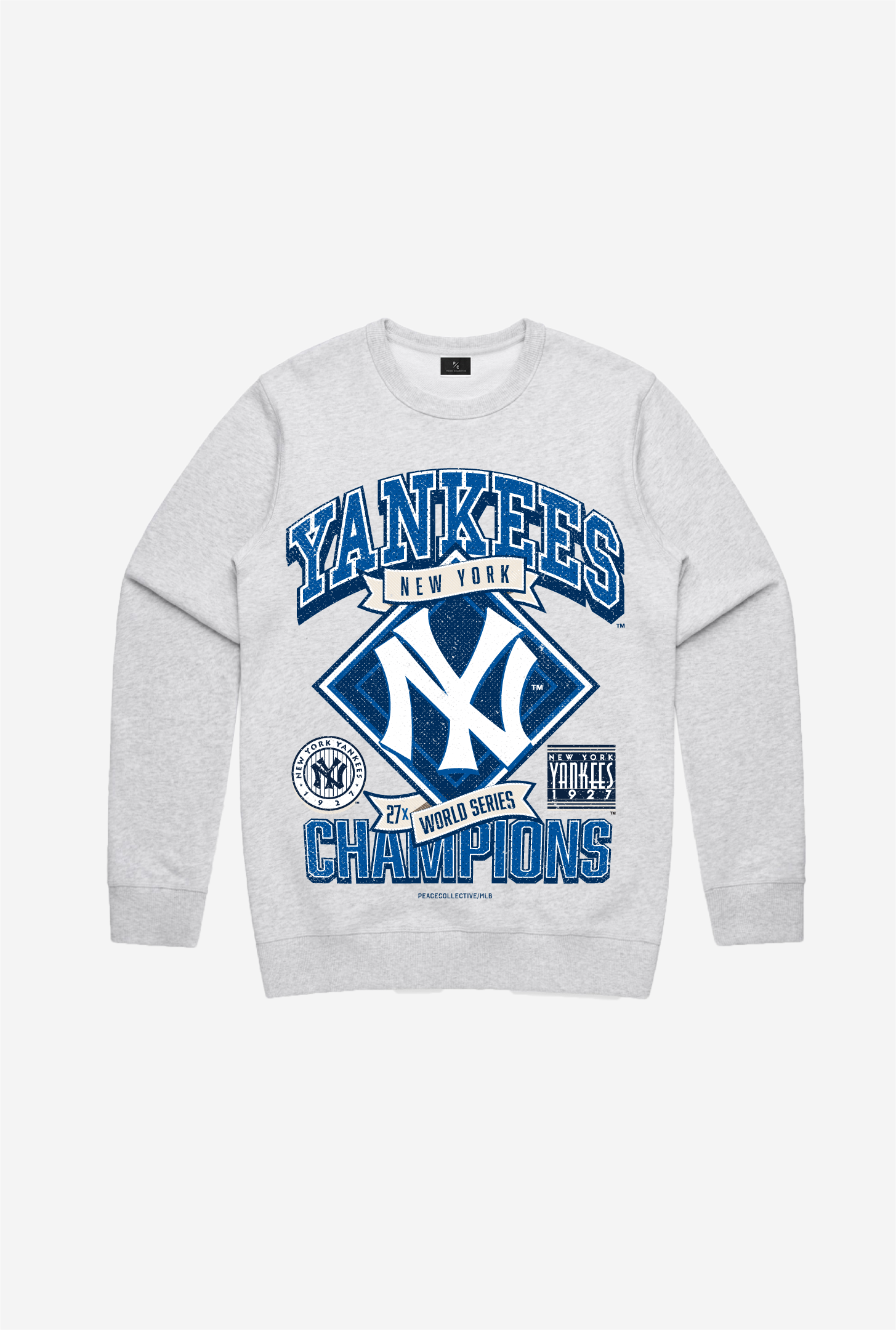 New York Yankees Vintage Cooperstown Collection Rundhalsausschnitt - Aschgrau