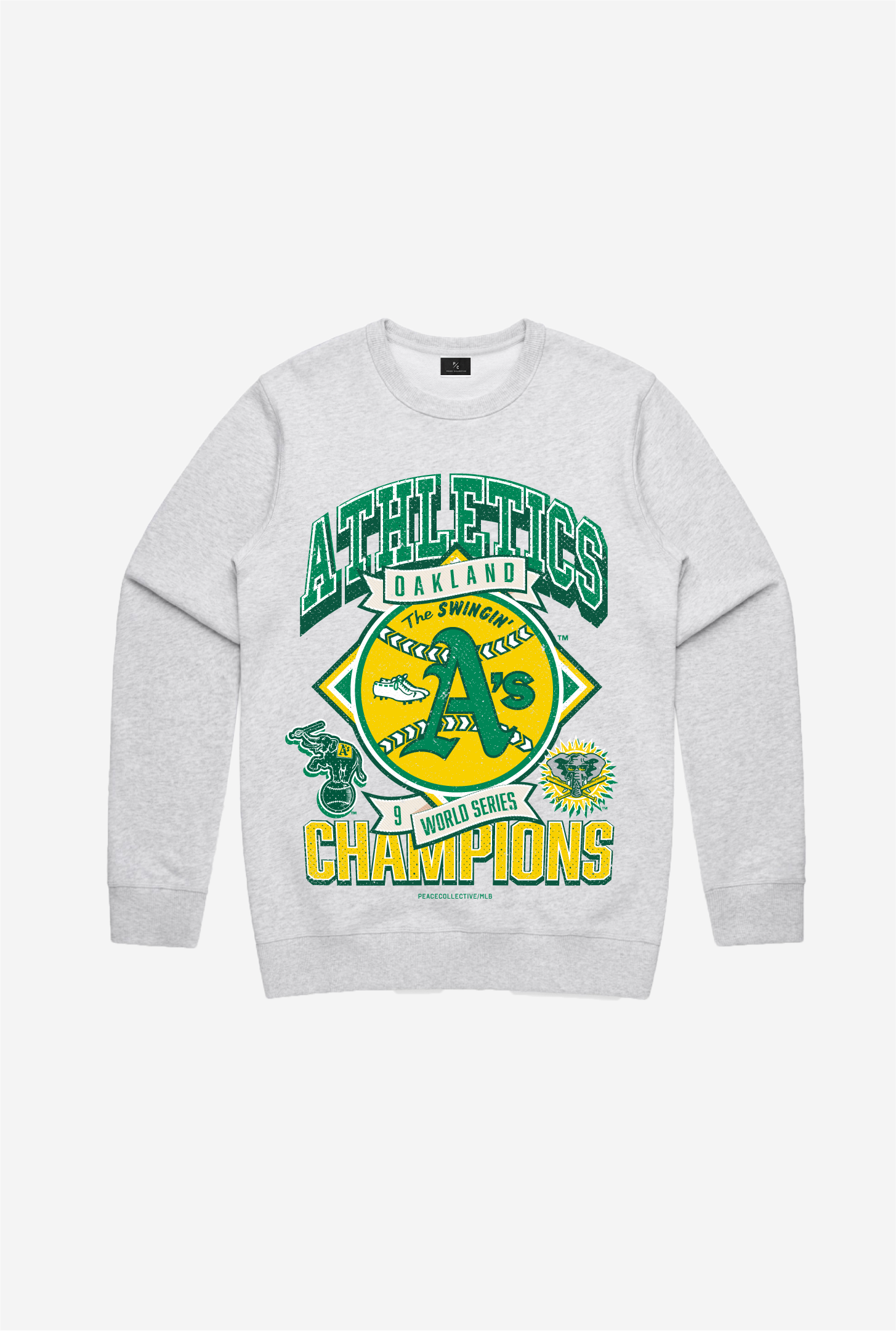 Oakland Athletics Vintage Cooperstown Collection Crewneck - Ash