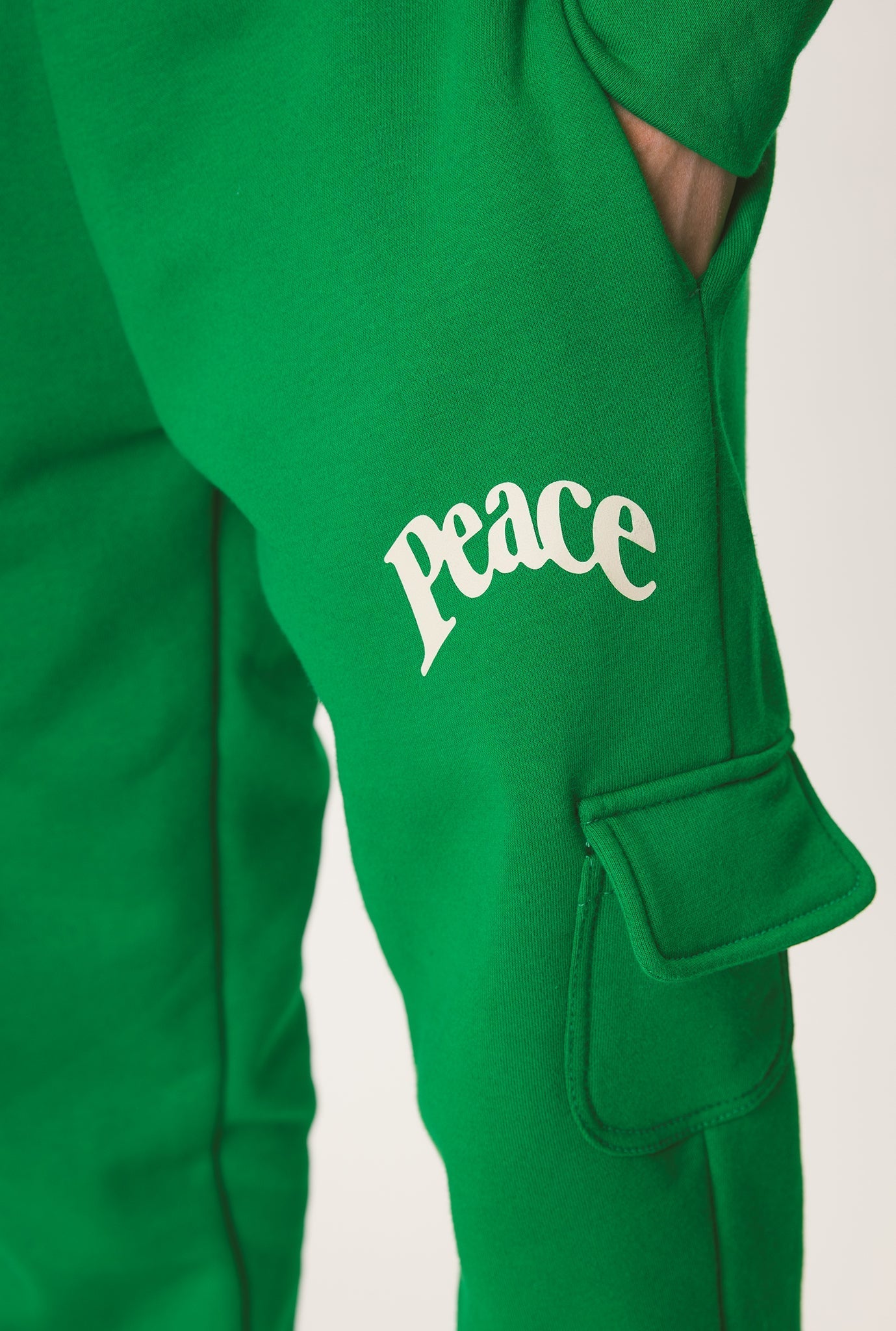 Peace Oversized Cargo Jogger - Kelly Green