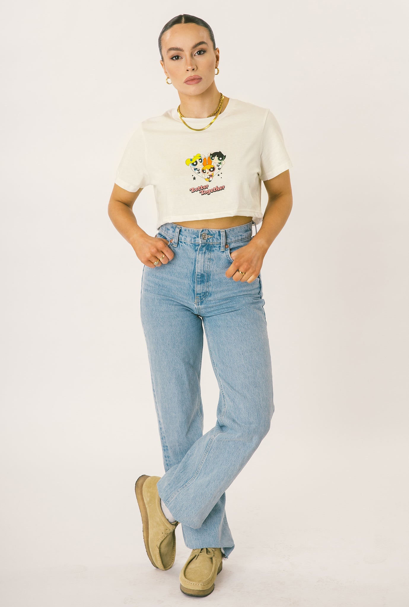 P/C x Powerpuff Girls Better Together Cropped T-Shirt - Natural