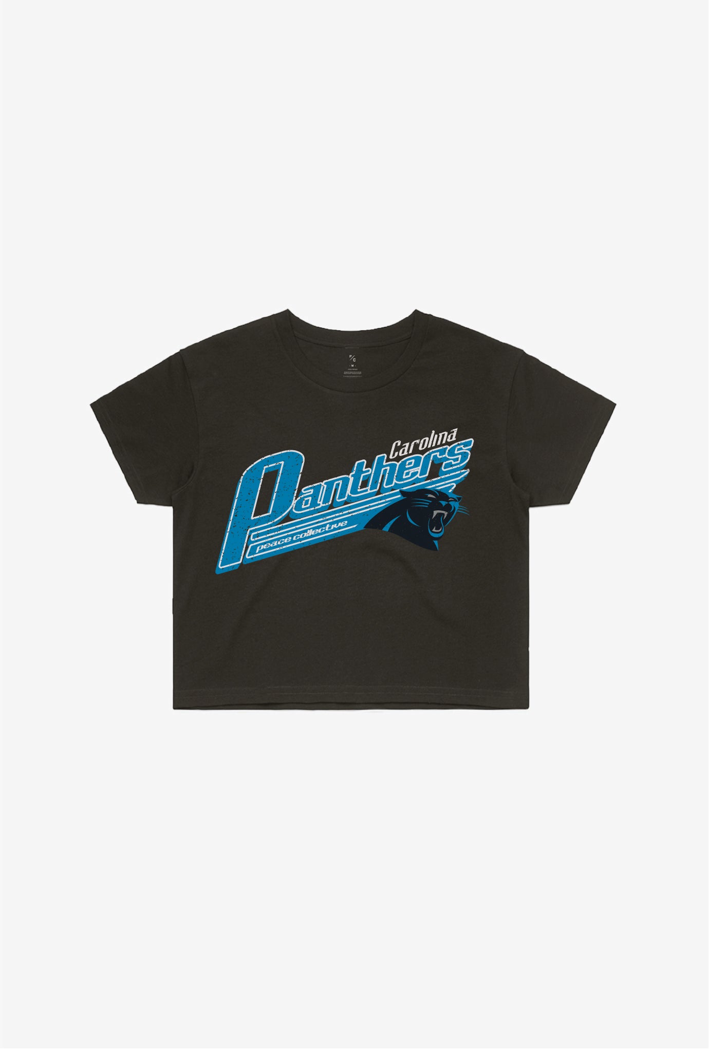 Carolina Panthers Vintage Cropped T-Shirt - Black