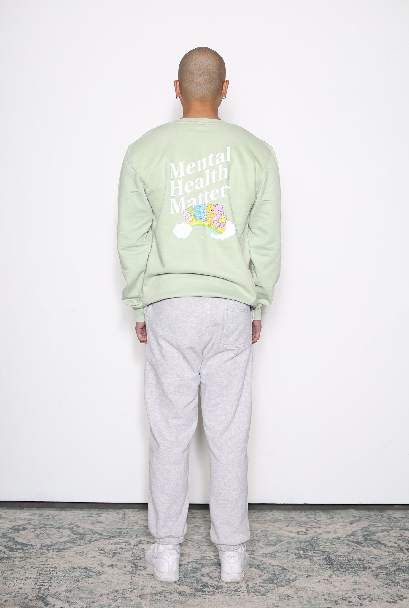 Care Bears Mental Health Matters Crewneck - Pastel Sage