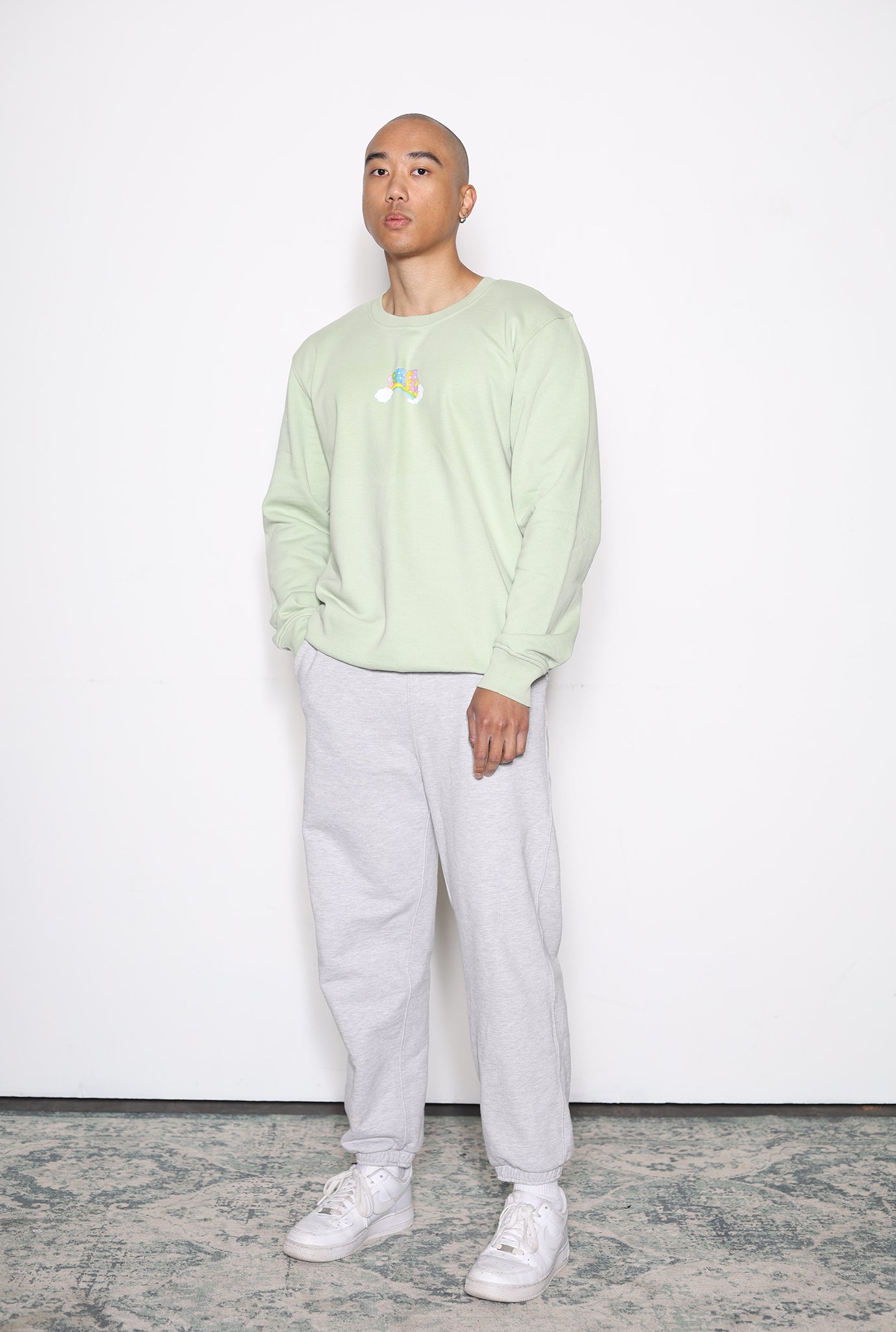 Care Bears Mental Health Matters Crewneck - Pastel Sage