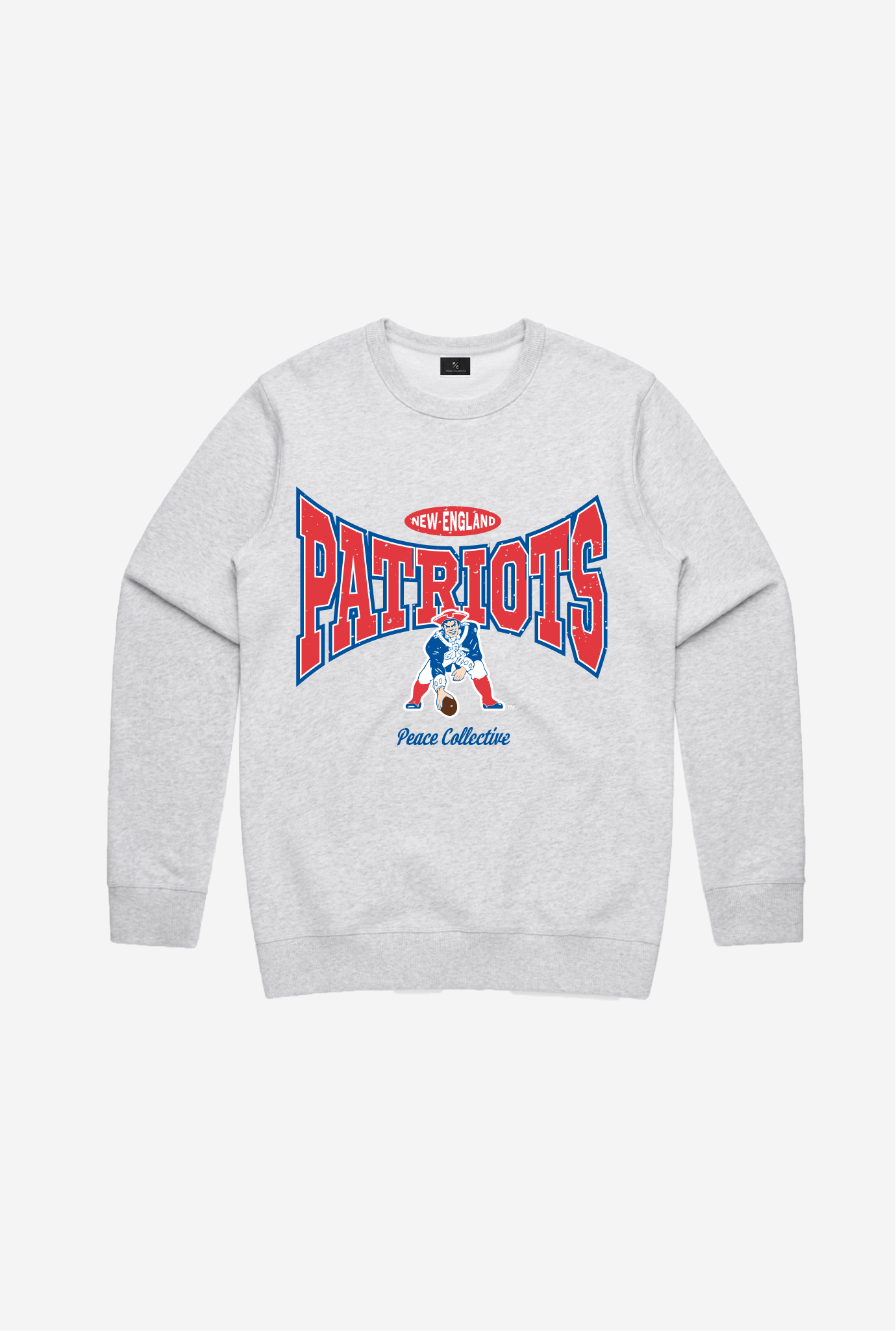 New England Patriots Washed Graphic Crewneck - Ash