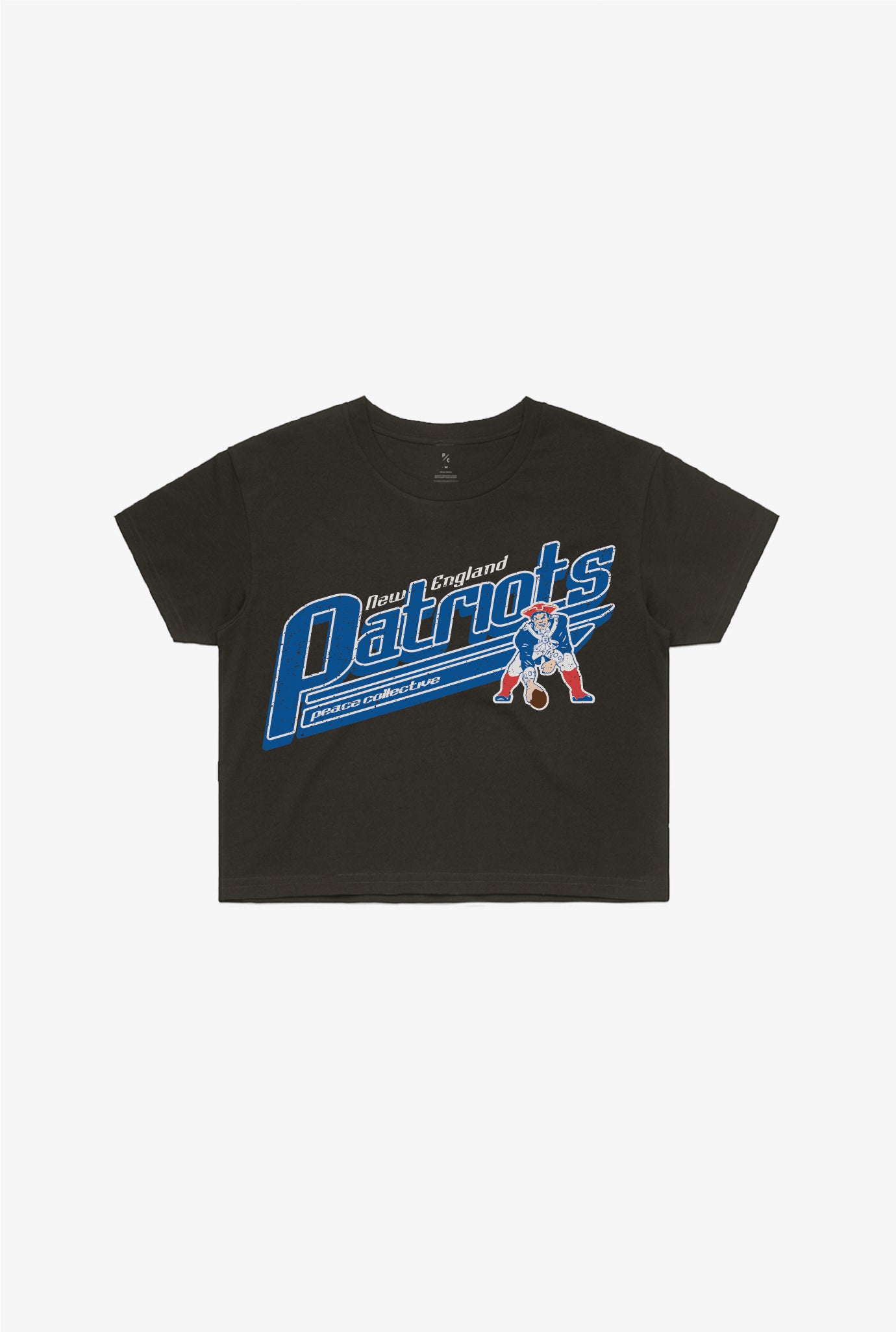 New England Patriots Vintage Cropped T-Shirt - Black