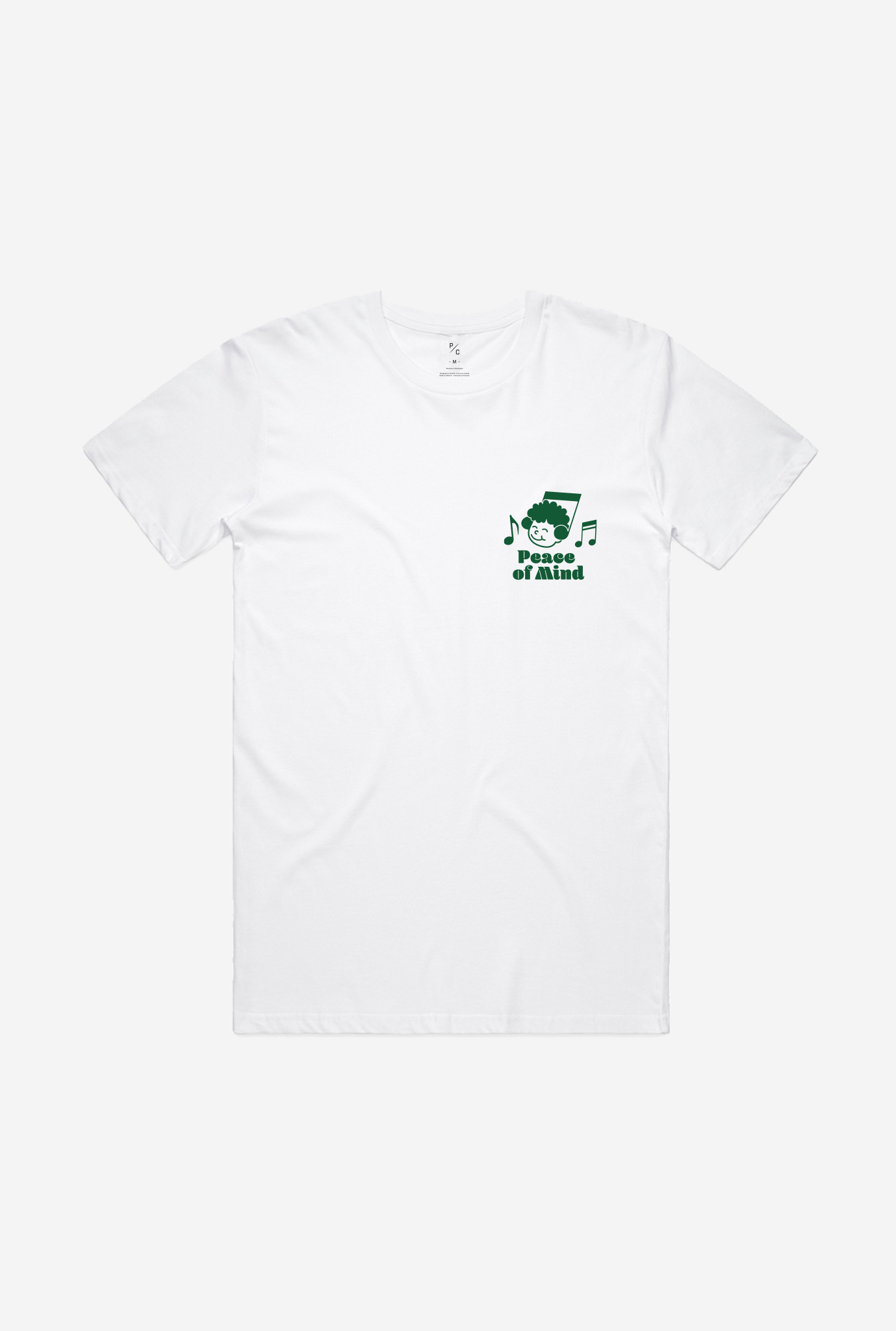 Peace of Mind Music Notes Graphic T-Shirt - White