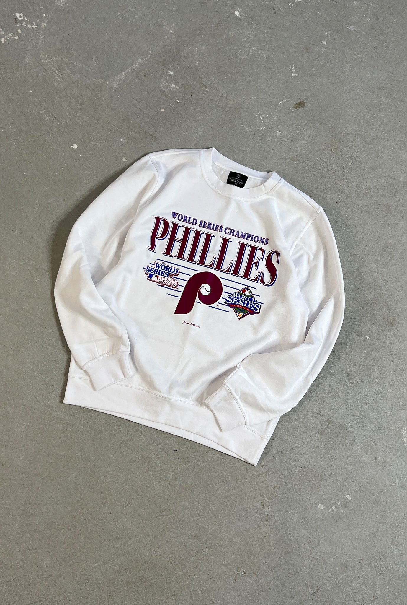 Pull ras du cou rétro des Philadelphia Phillies - Blanc