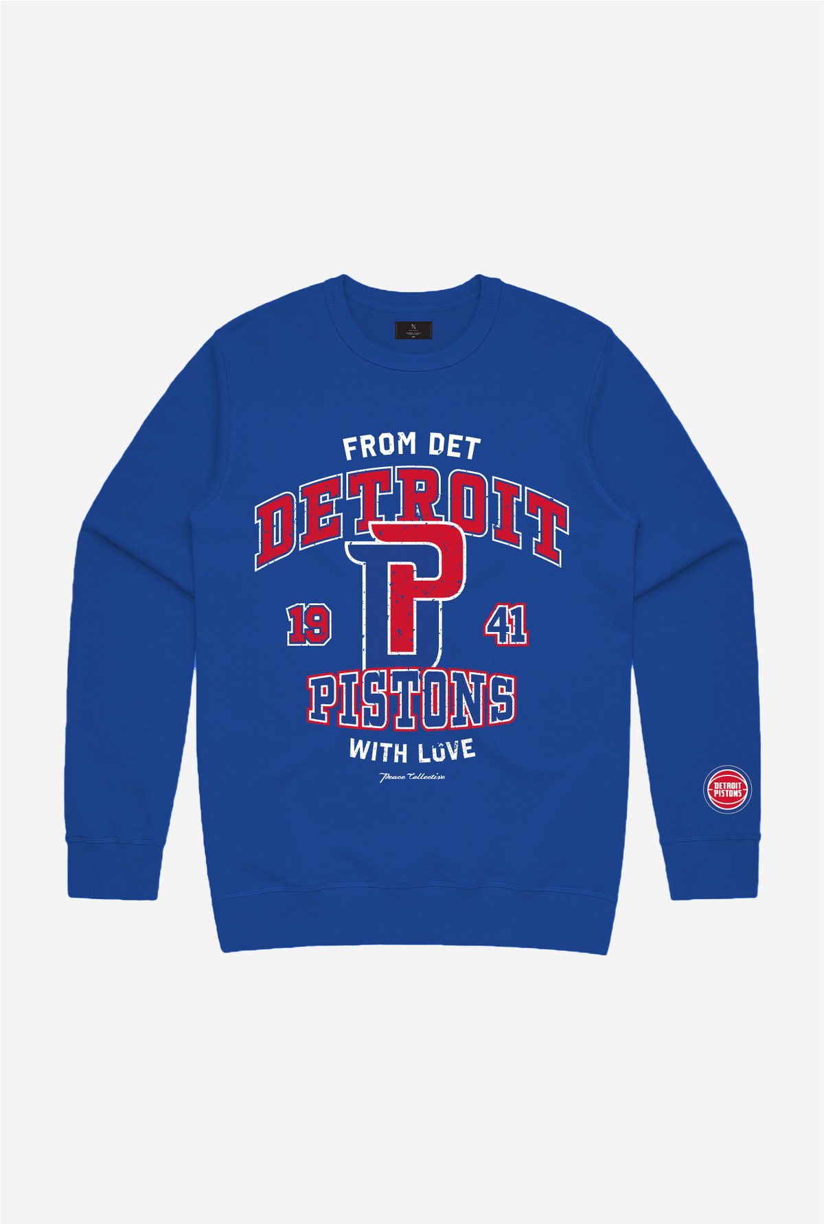 Detroit Pistons Washed Crewneck - Royal Blue
