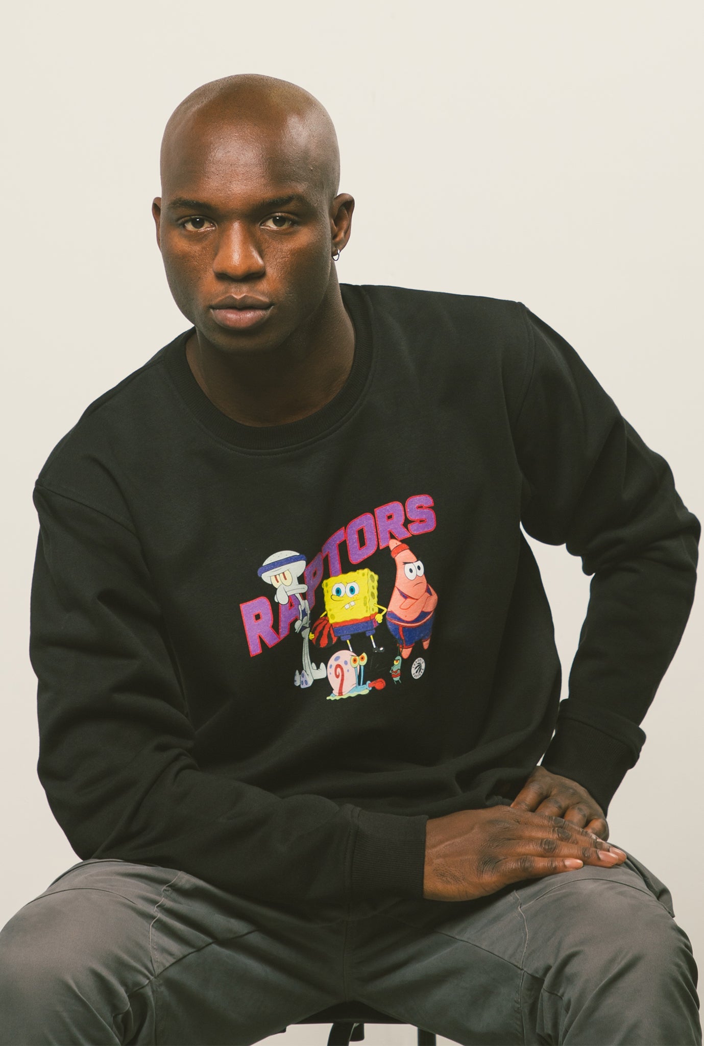NBA x Spongebob Toronto Raptors Team Crewneck - Black