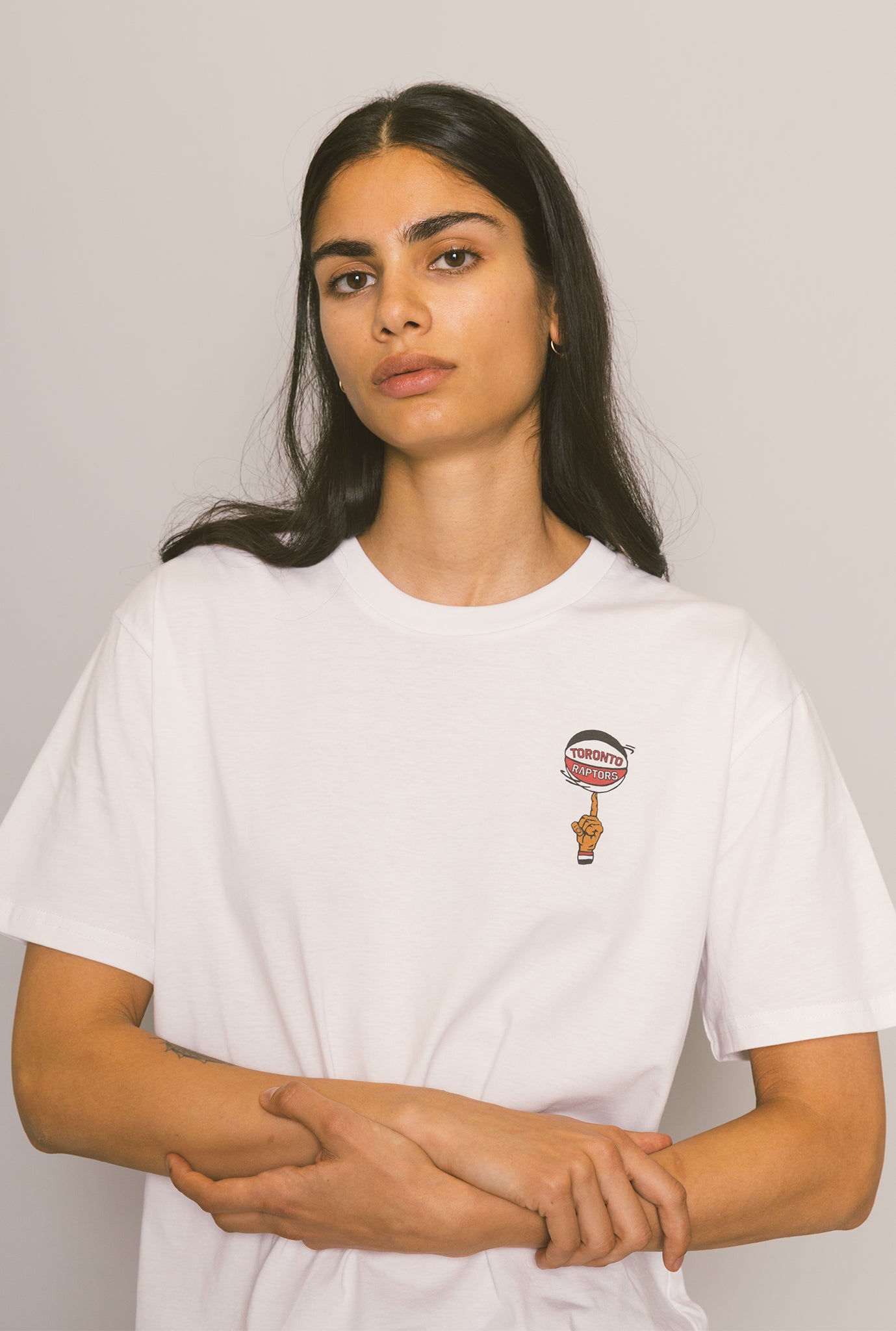 Toronto Raptors Spinning Ball Logo T-Shirt - White