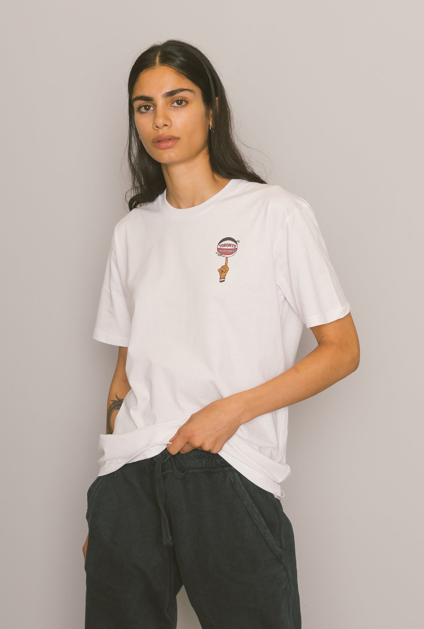 Toronto Raptors Spinning Ball Logo T-Shirt - White