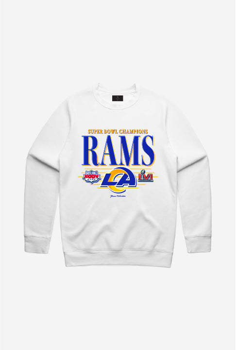 Pull ras du cou vintage Los Angeles Rams - Blanc