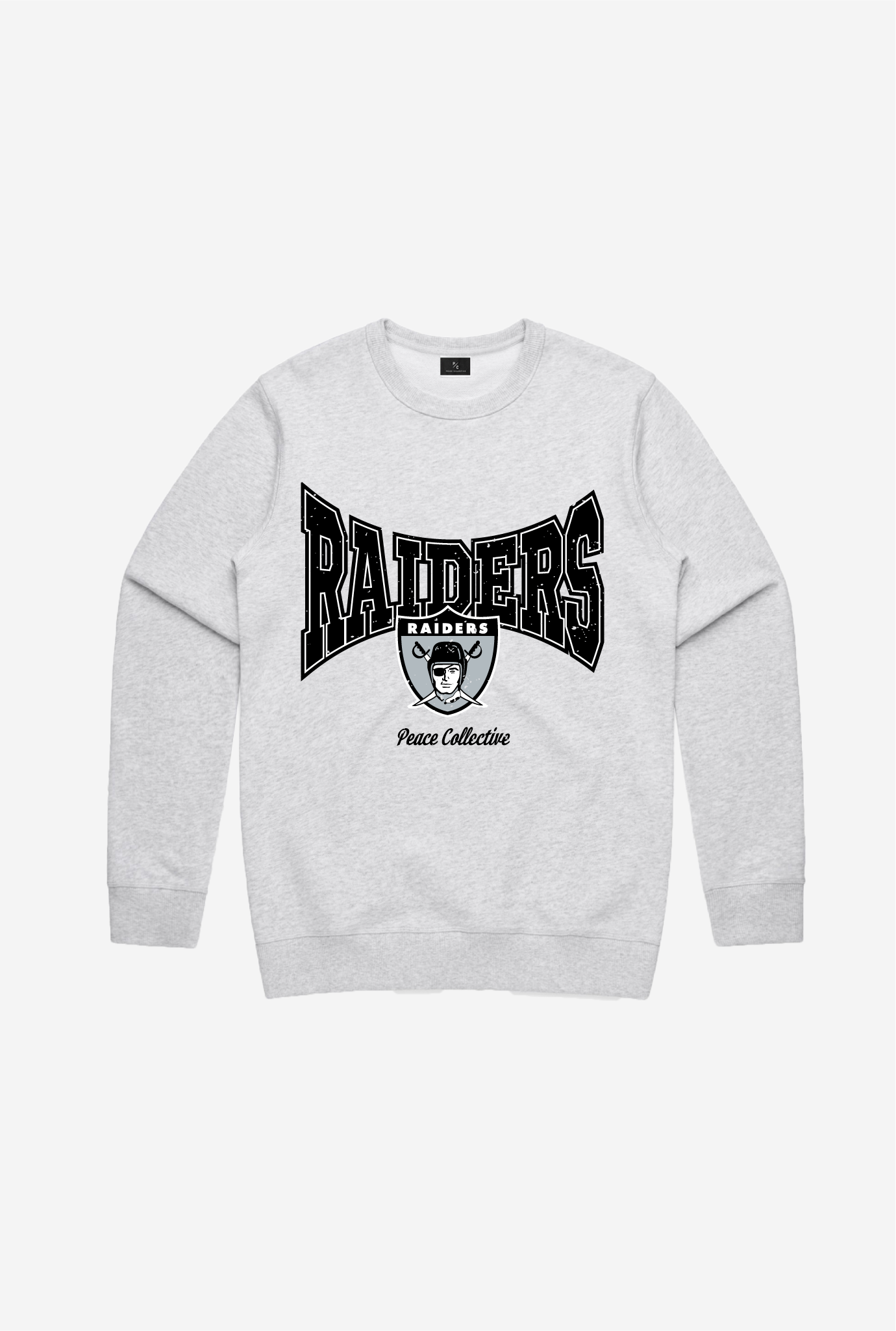 Oakland Raiders Washed Graphic Crewneck - Ash