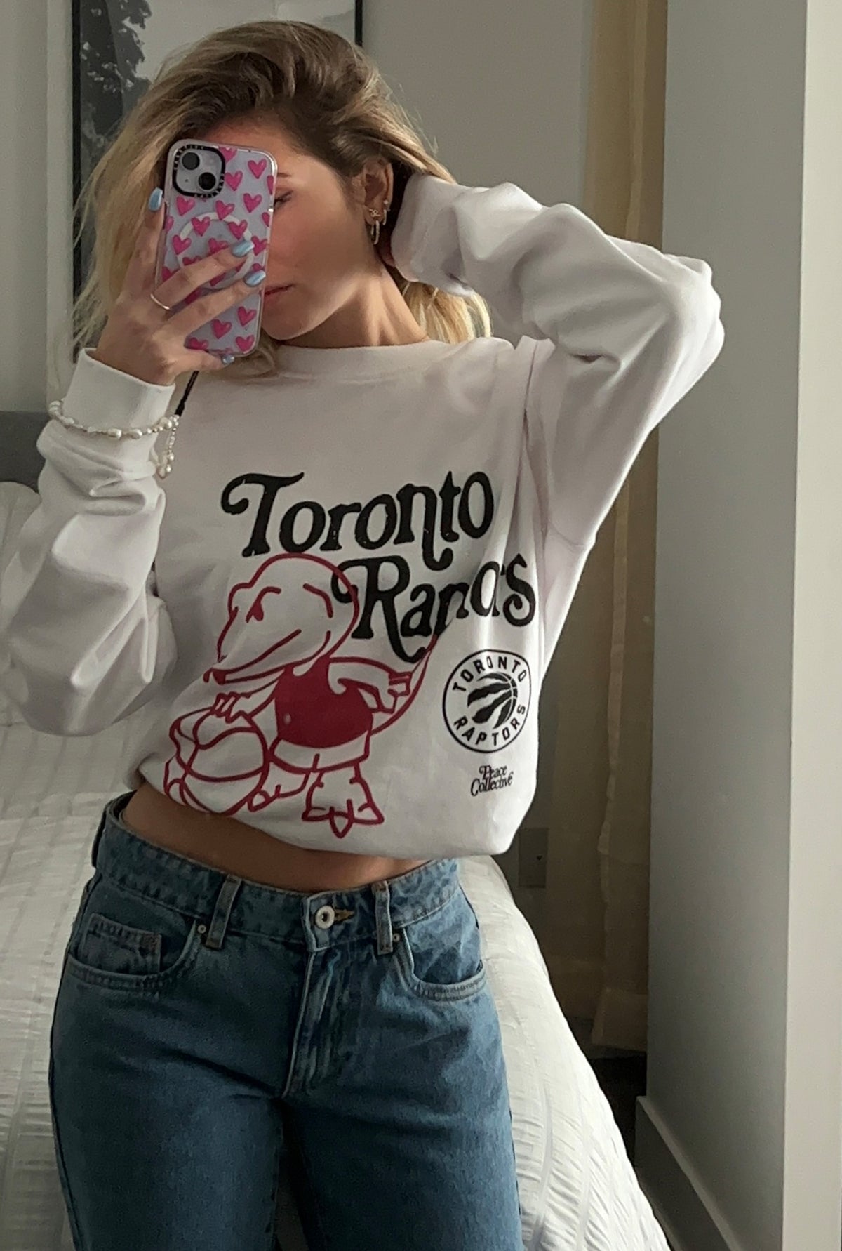 Toronto Raptors Mascot Crewneck - White