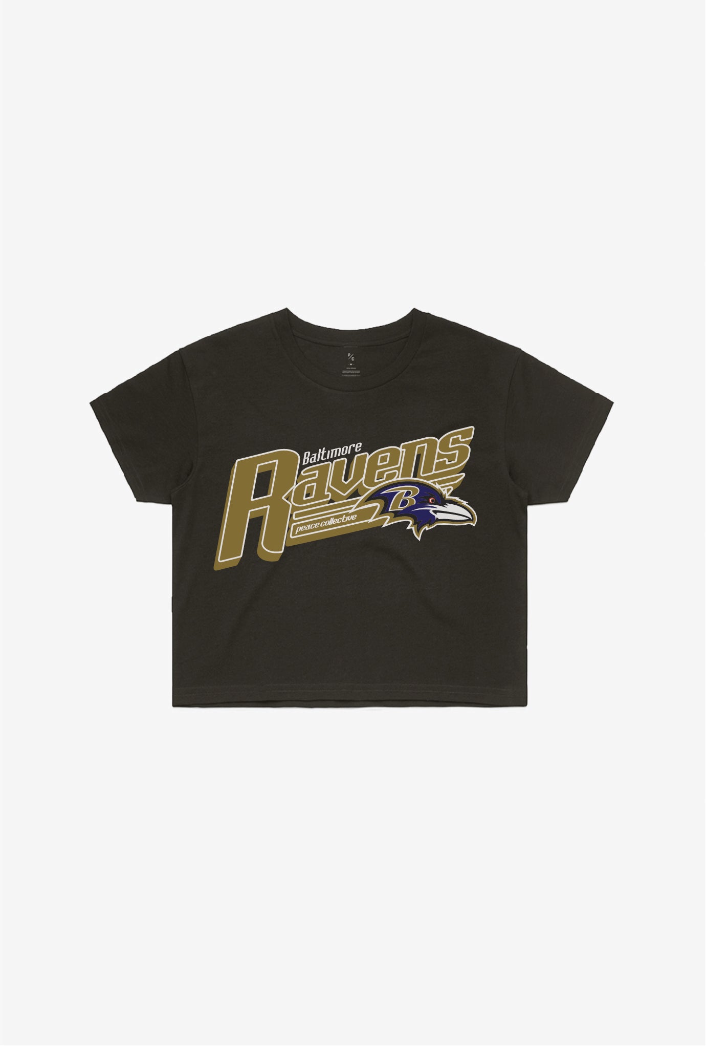 Baltimore Ravens Vintage Cropped T-Shirt - Black