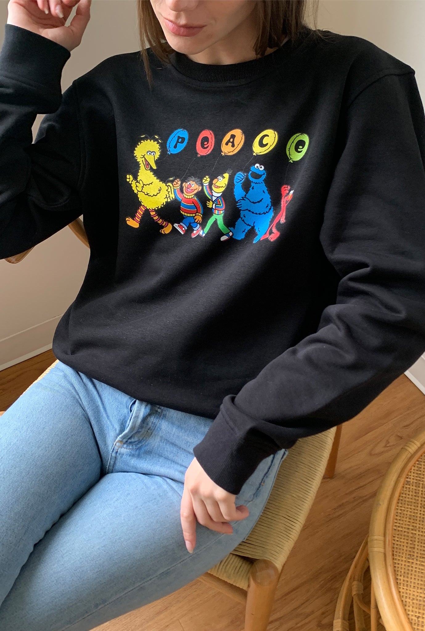 P/C x Sesame Street Balloon Crewneck - Black