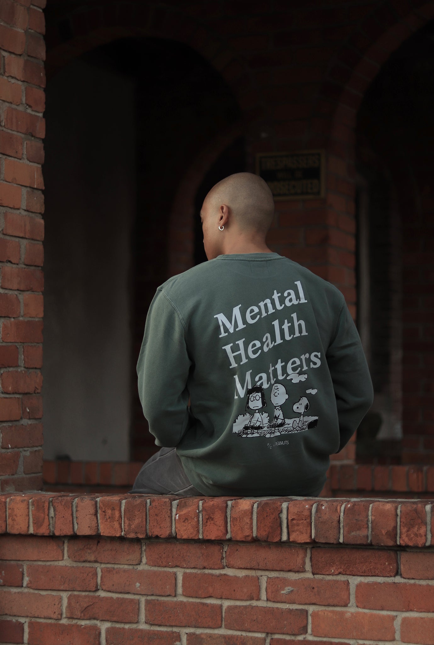 Peanuts Mental Health Matters Crewneck - Sage