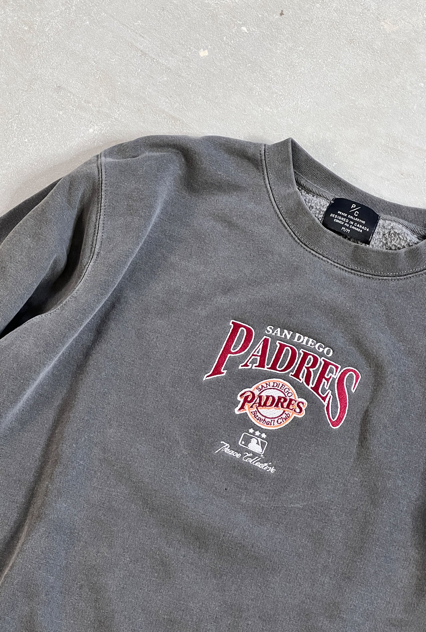 San Diego Padres Vintage Embroidered Crewneck - Black