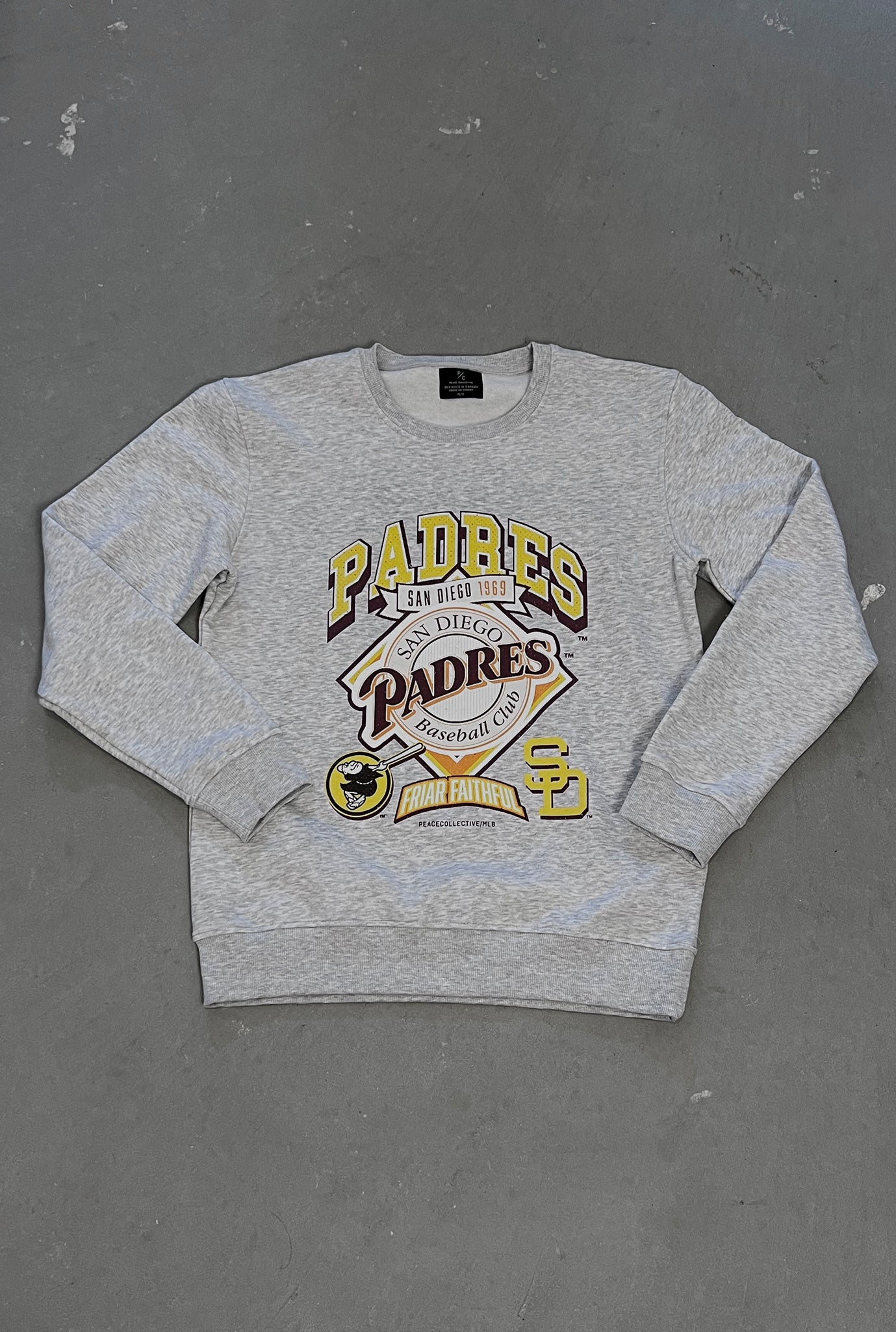 San Diego Padres Vintage Cooperstown Collection Crewneck - Ash