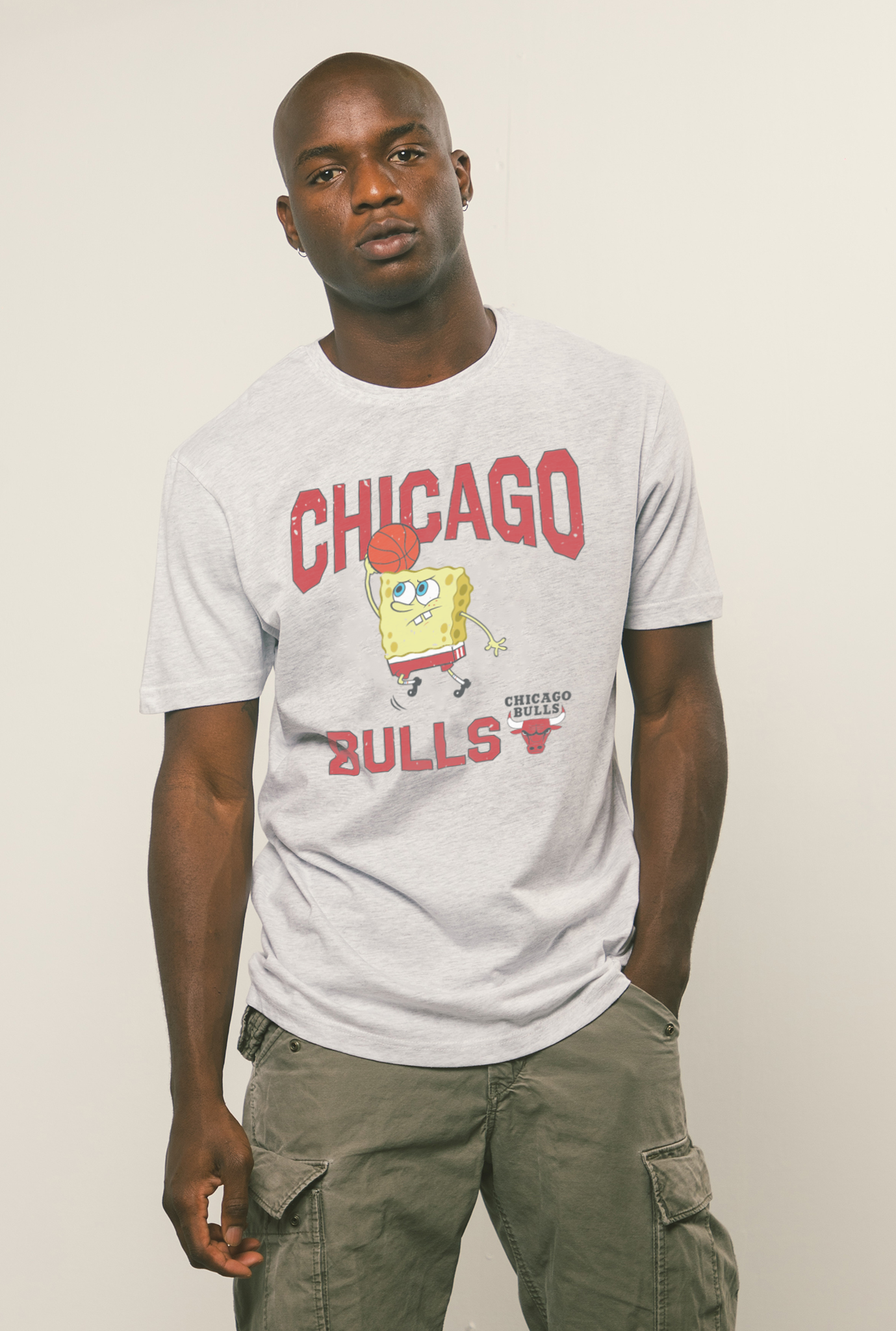 Chicago Bulls Spongebob T-Shirt - Ash