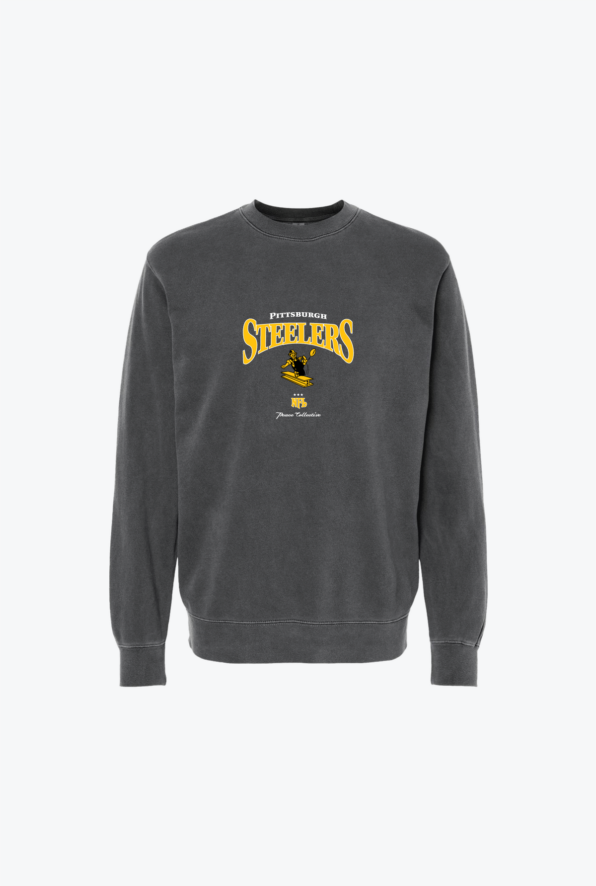 Pull ras du cou brodé vintage des Pittsburgh Steelers - Noir