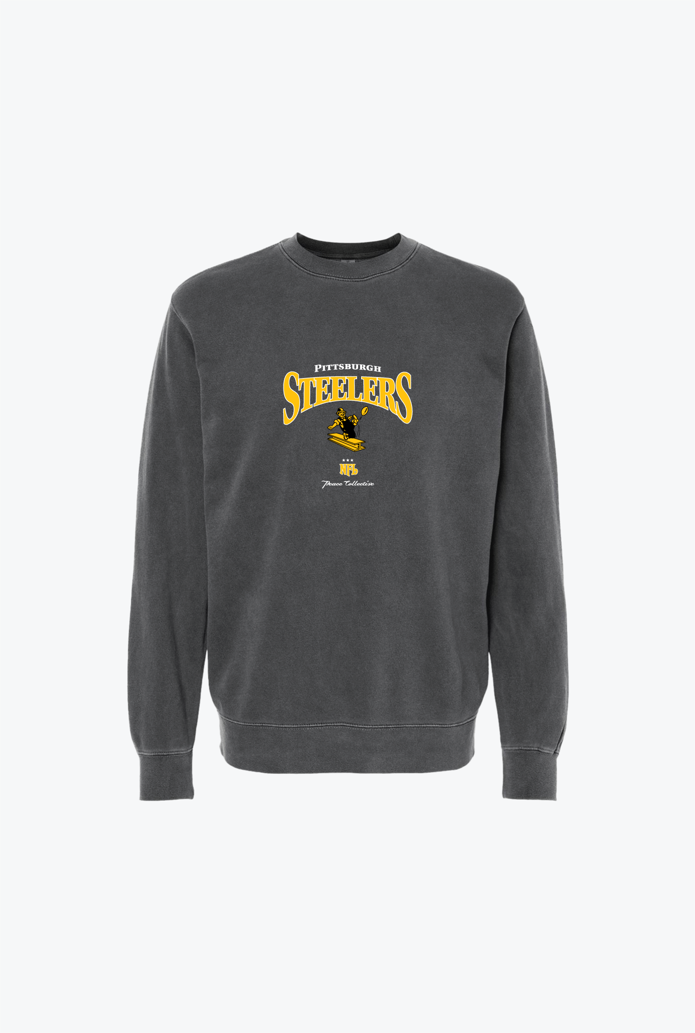 Pittsburgh Steelers Vintage Embroidered Crewneck - Black