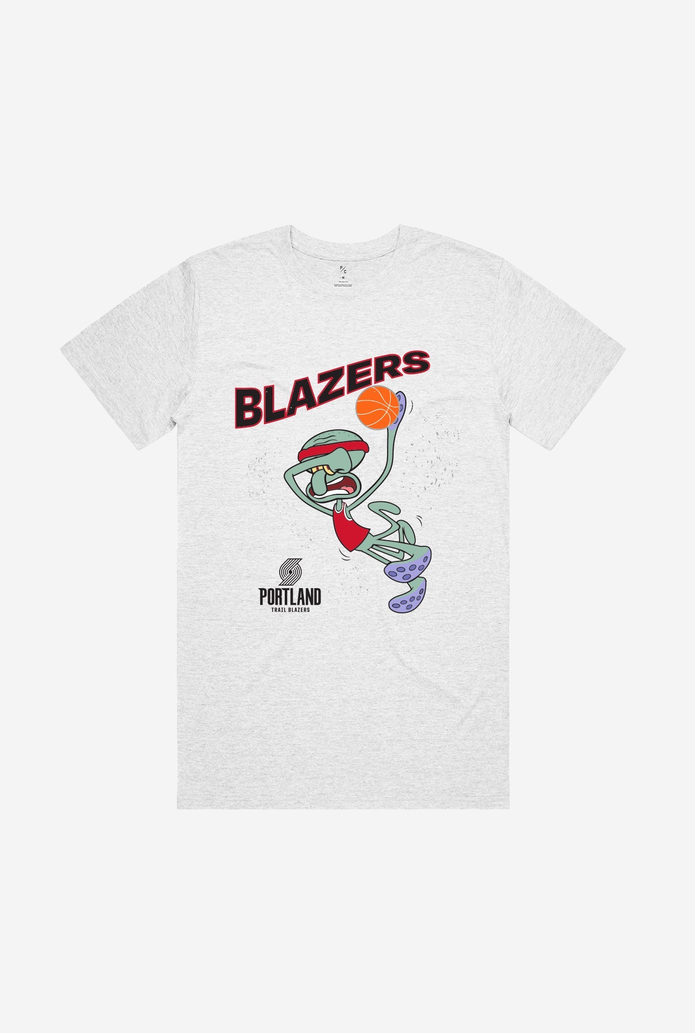 Portland Trailblazers Squidward T-Shirt - Ash