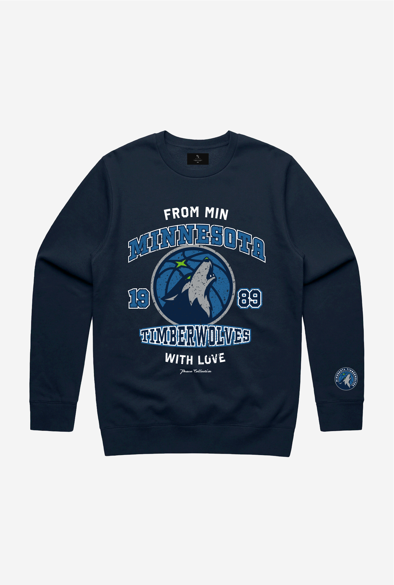 Minnesota Timberwolves Washed Crewneck - Navy