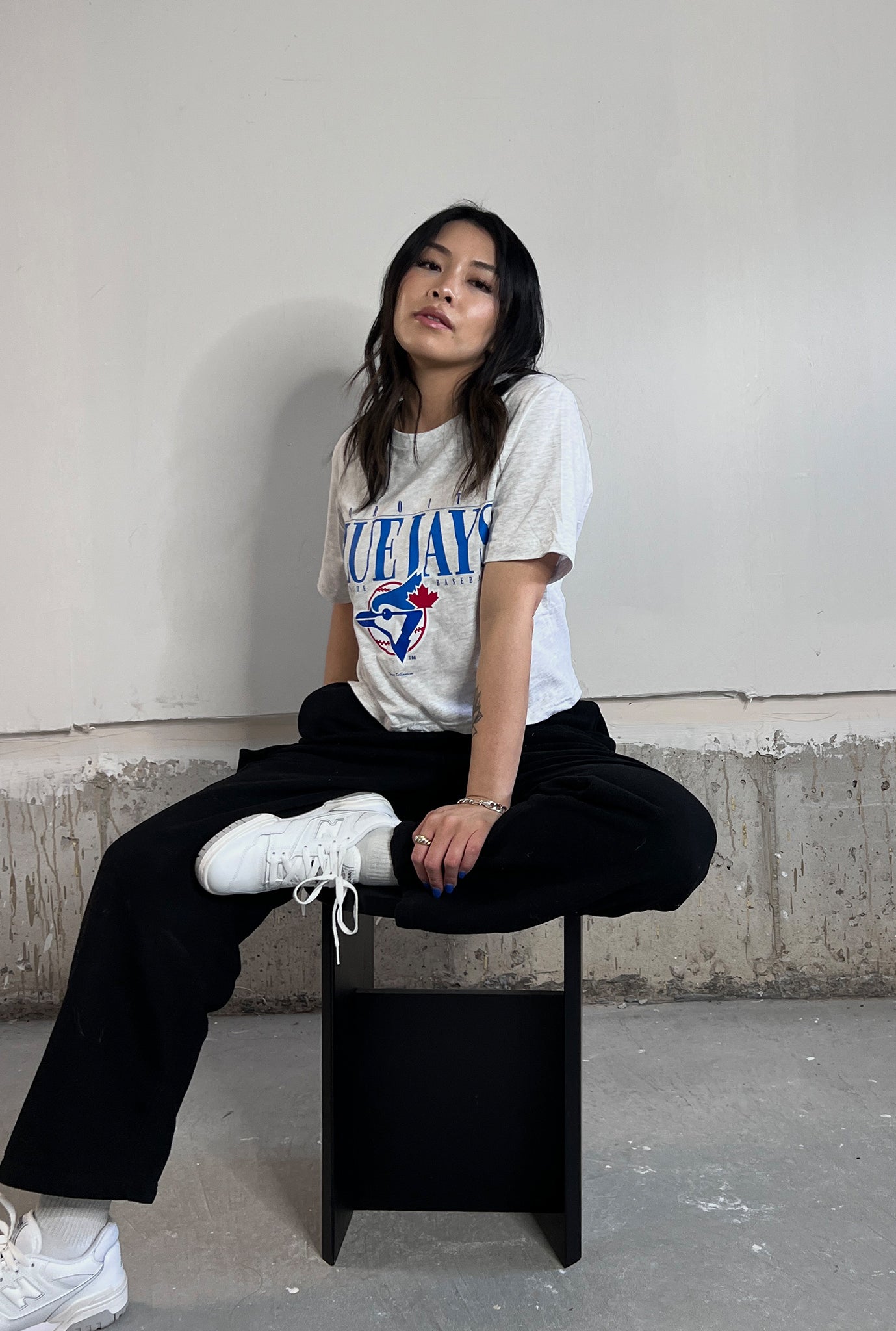 Toronto Blue Jays Cropped T-Shirt - Ash