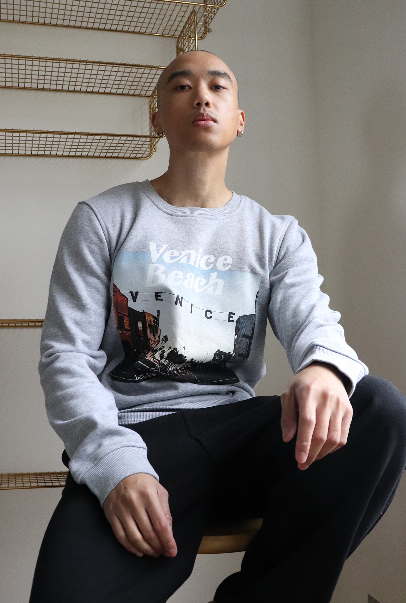 Venice Beach Post Card Crewneck - Grey