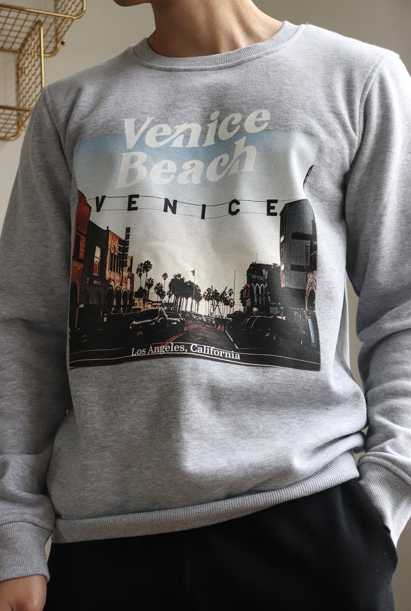 Venice Beach Post Card Crewneck - Grey