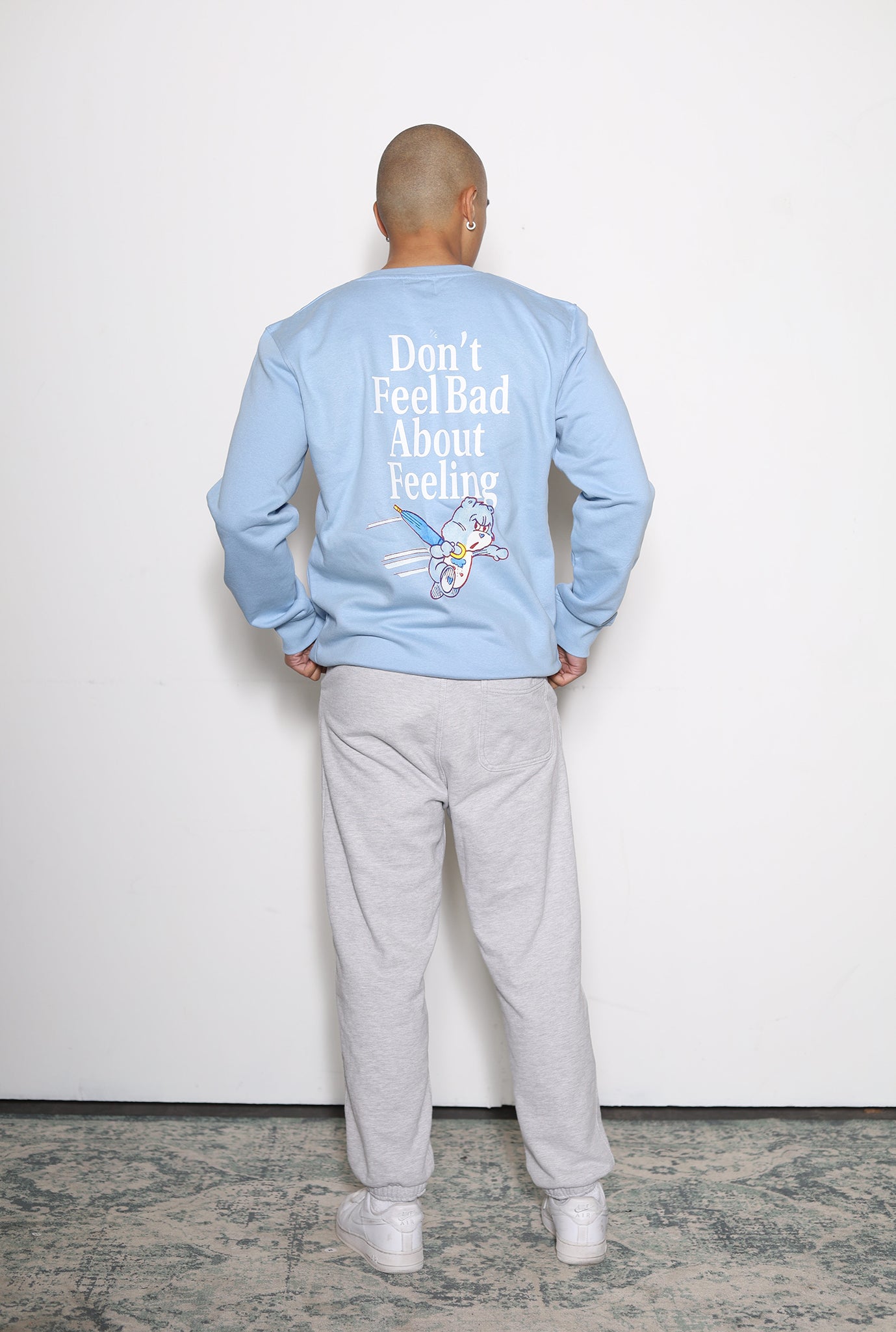 Grumpy Bear Don't Feel Bad About Feeling Crewneck - Vista Blue