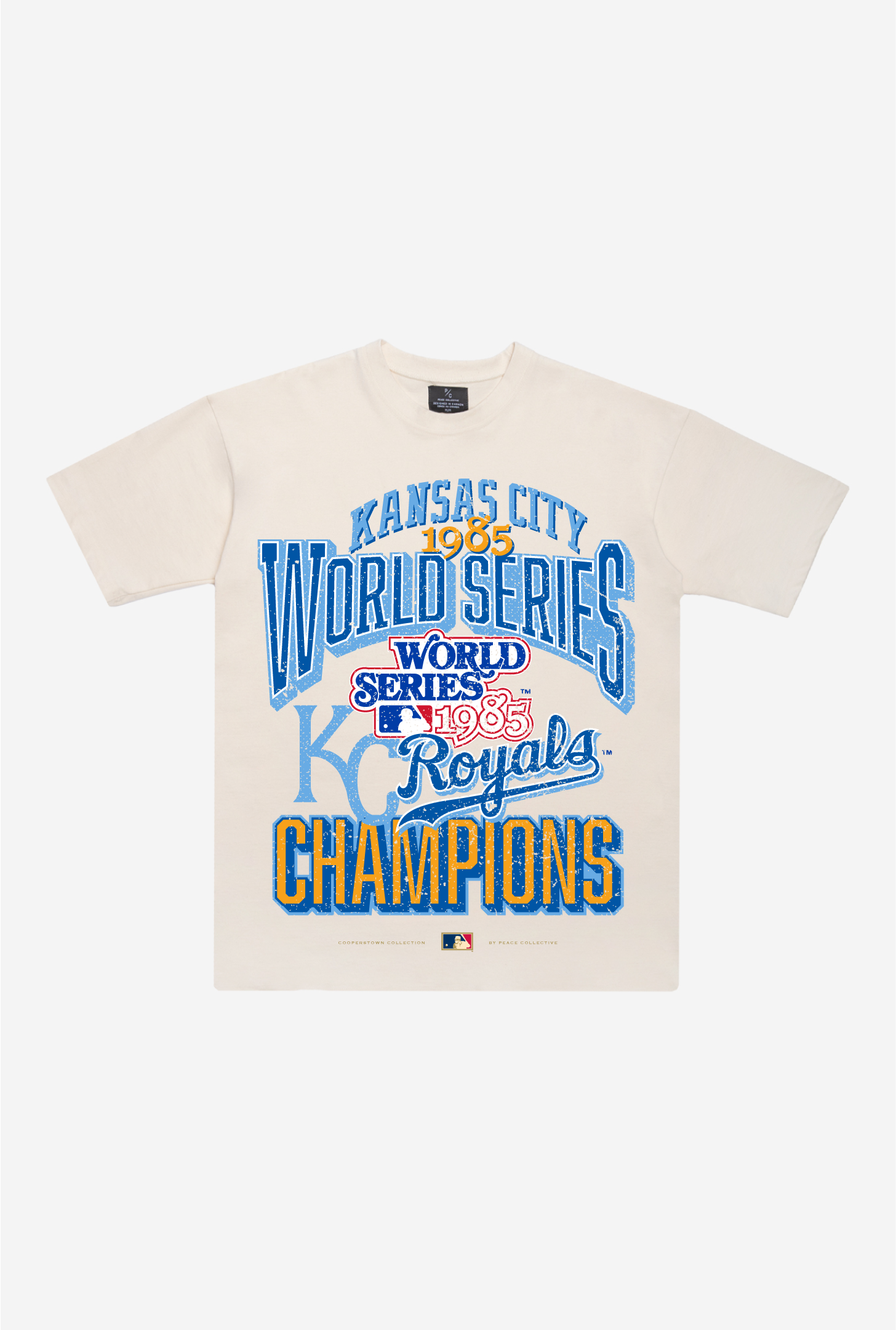 T-shirt Premium de la collection Cooperstown des Royals de Kansas City 1985 World Series - Naturel