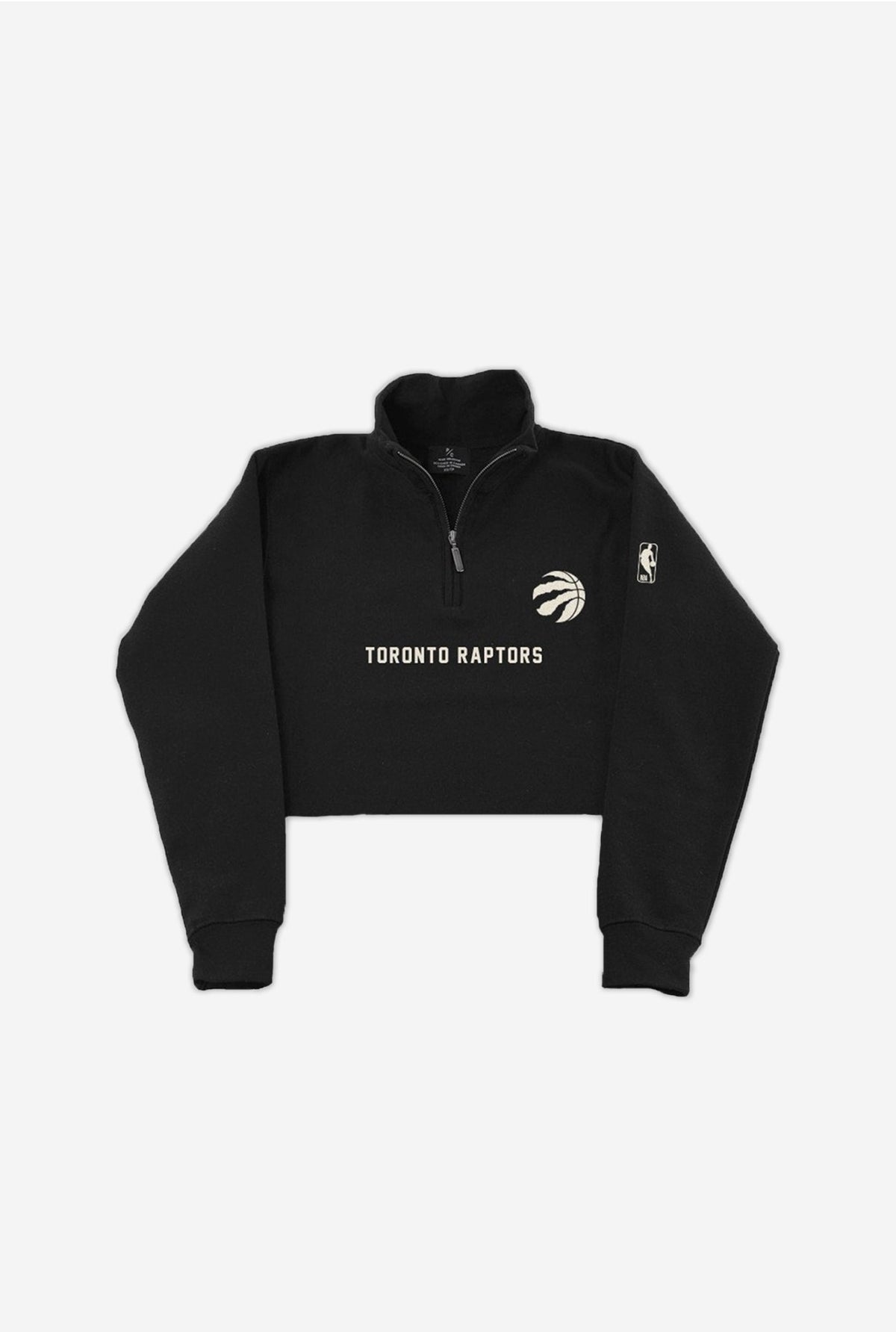 Toronto Raptors Cropped Quarter Zip Sweater - Black