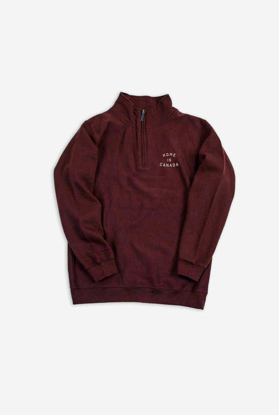 Home is Canada 1/4 Zip Sweater - Maroon