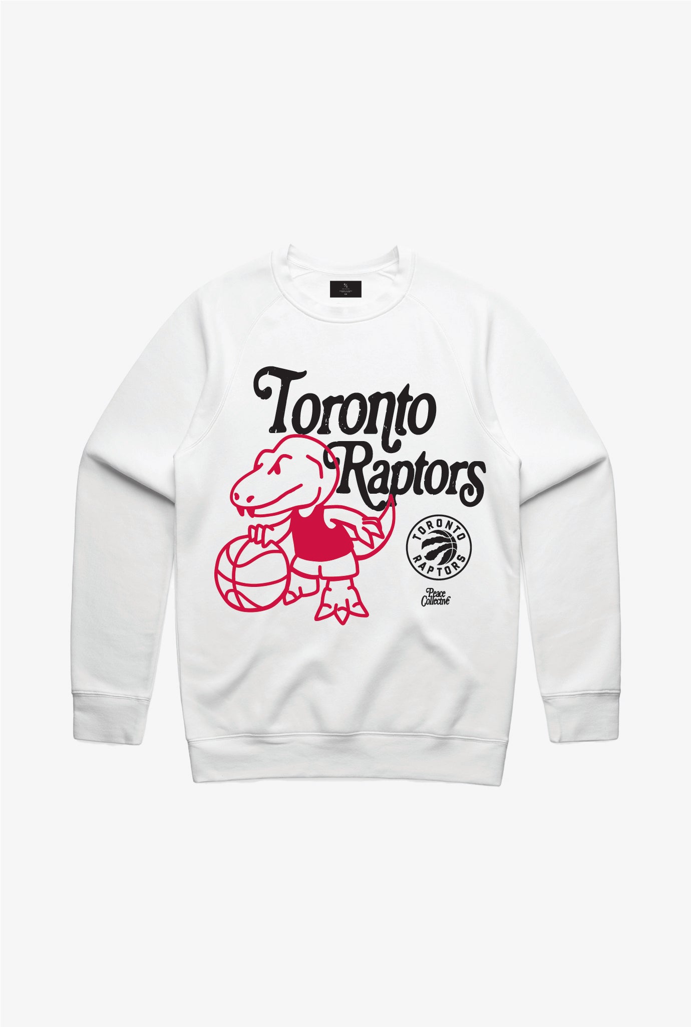 Rundhalsausschnitt mit Maskottchen der Toronto Raptors - Weiß