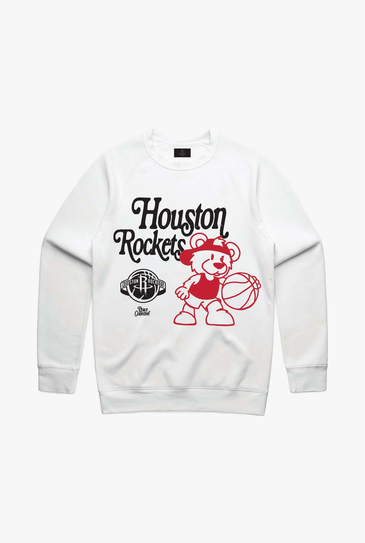 Rundhalsausschnitt mit Maskottchen der Houston Rockets - Weiß