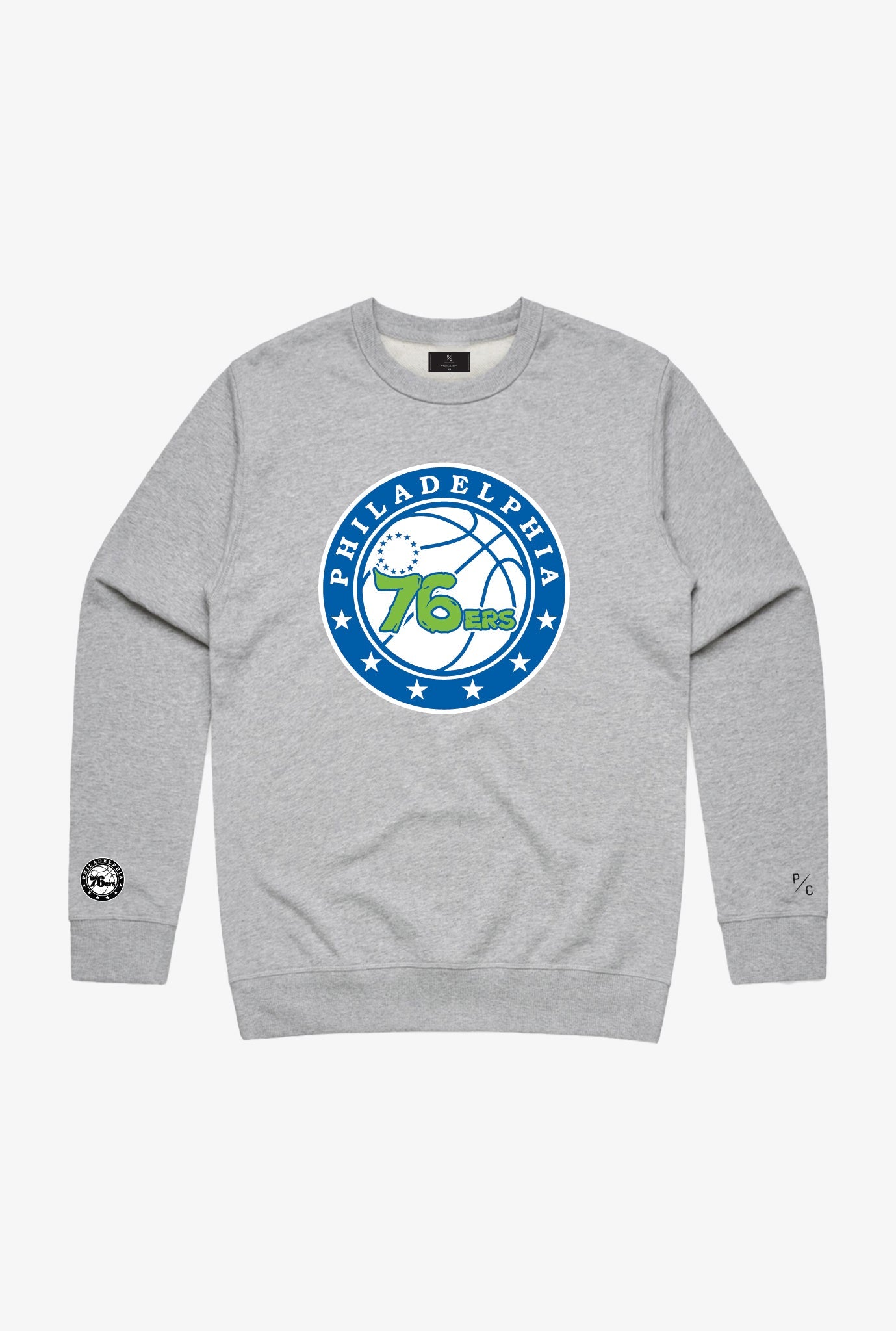 P/C x TMNT Philadelphia 76ers Logo Crewneck - Grey