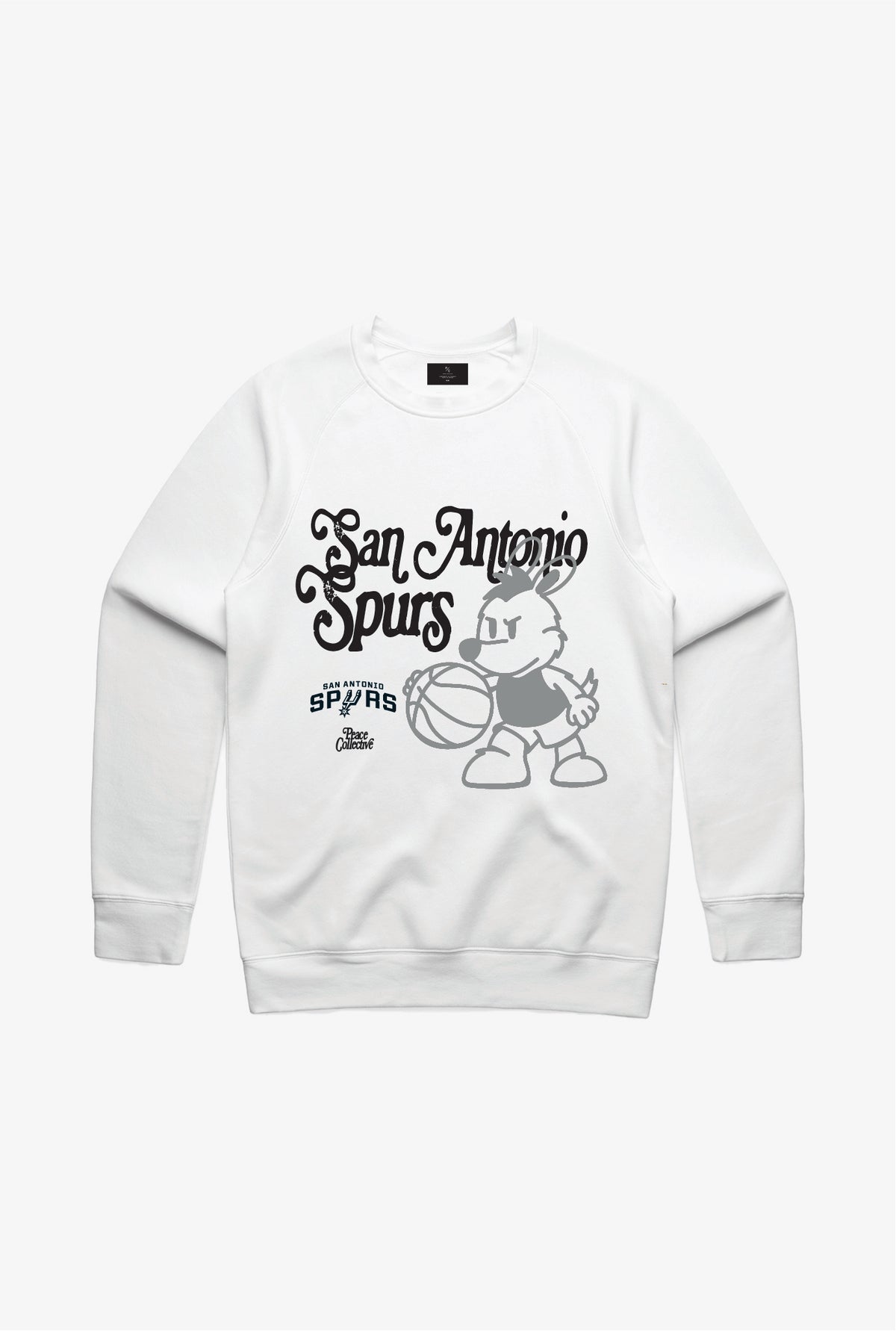Rundhalsausschnitt mit Maskottchen der San Antonio Spurs - Weiß
