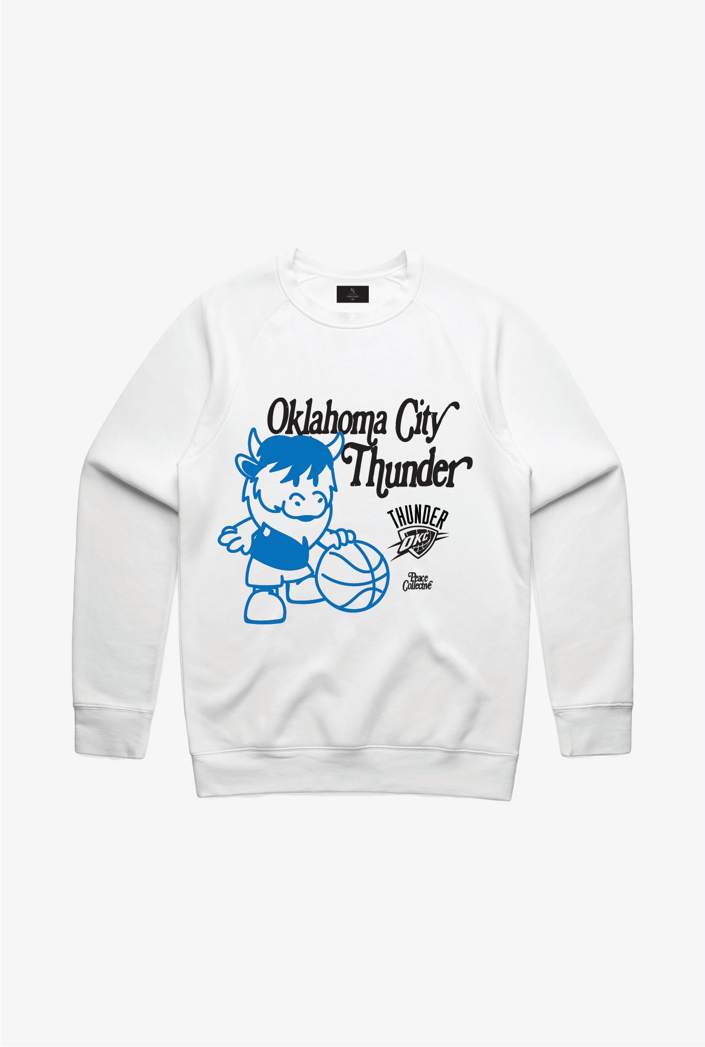 Rundhalsausschnitt mit Maskottchen von OKC Thunder – Weiß
