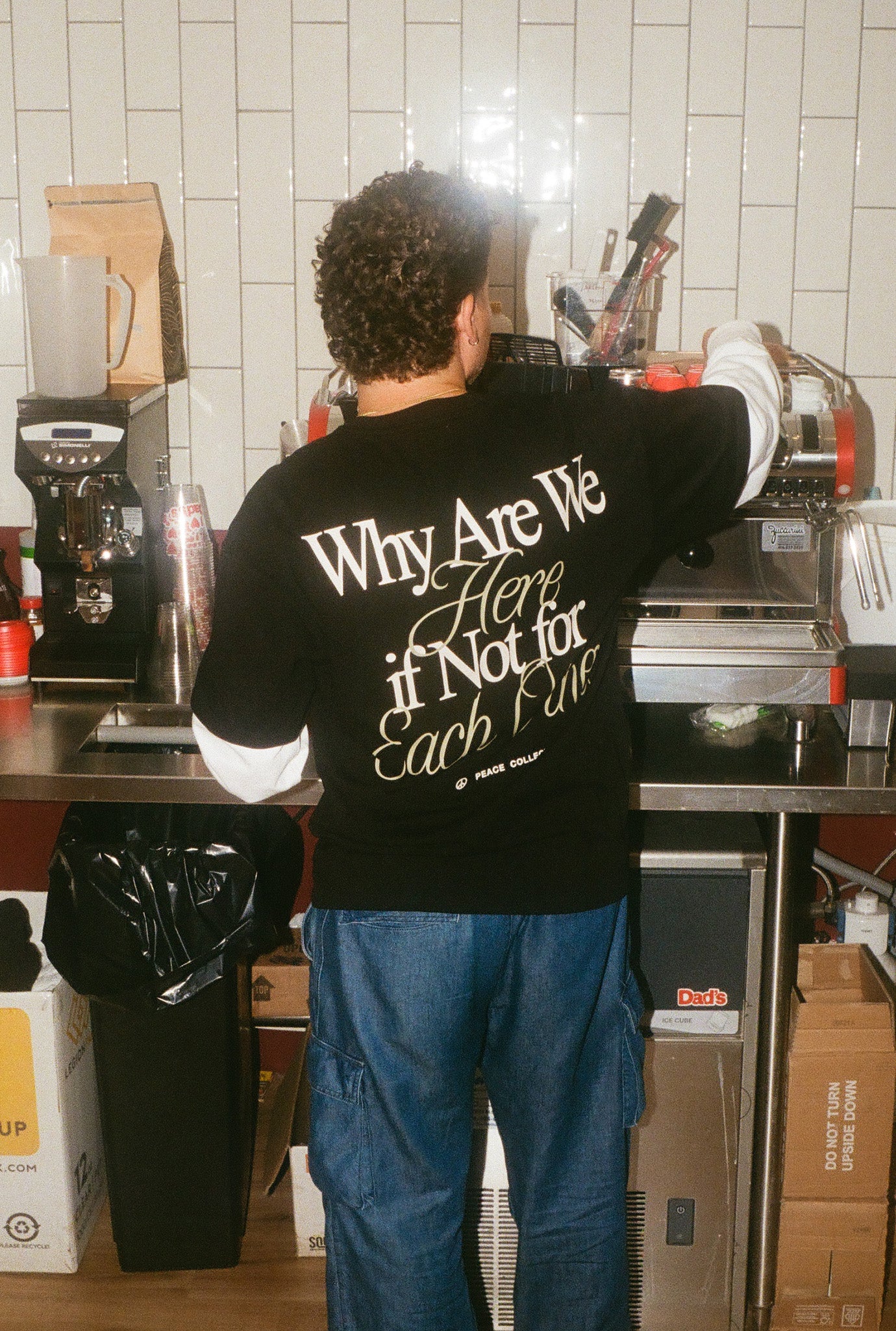 Peace Heavyweight Double Layered T-Shirt - Off Black