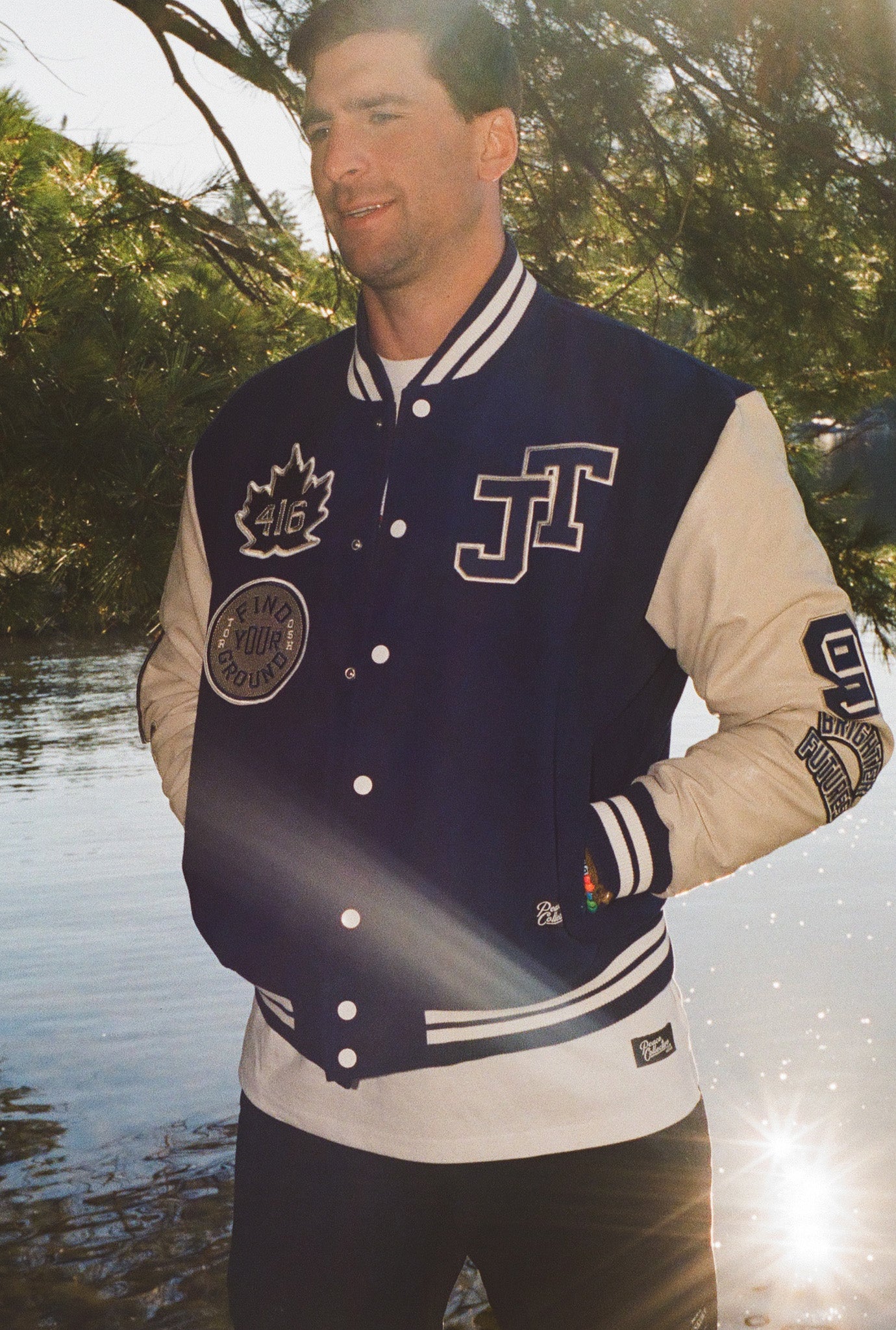 P/C x John Tavares Varsity Jacket - Navy