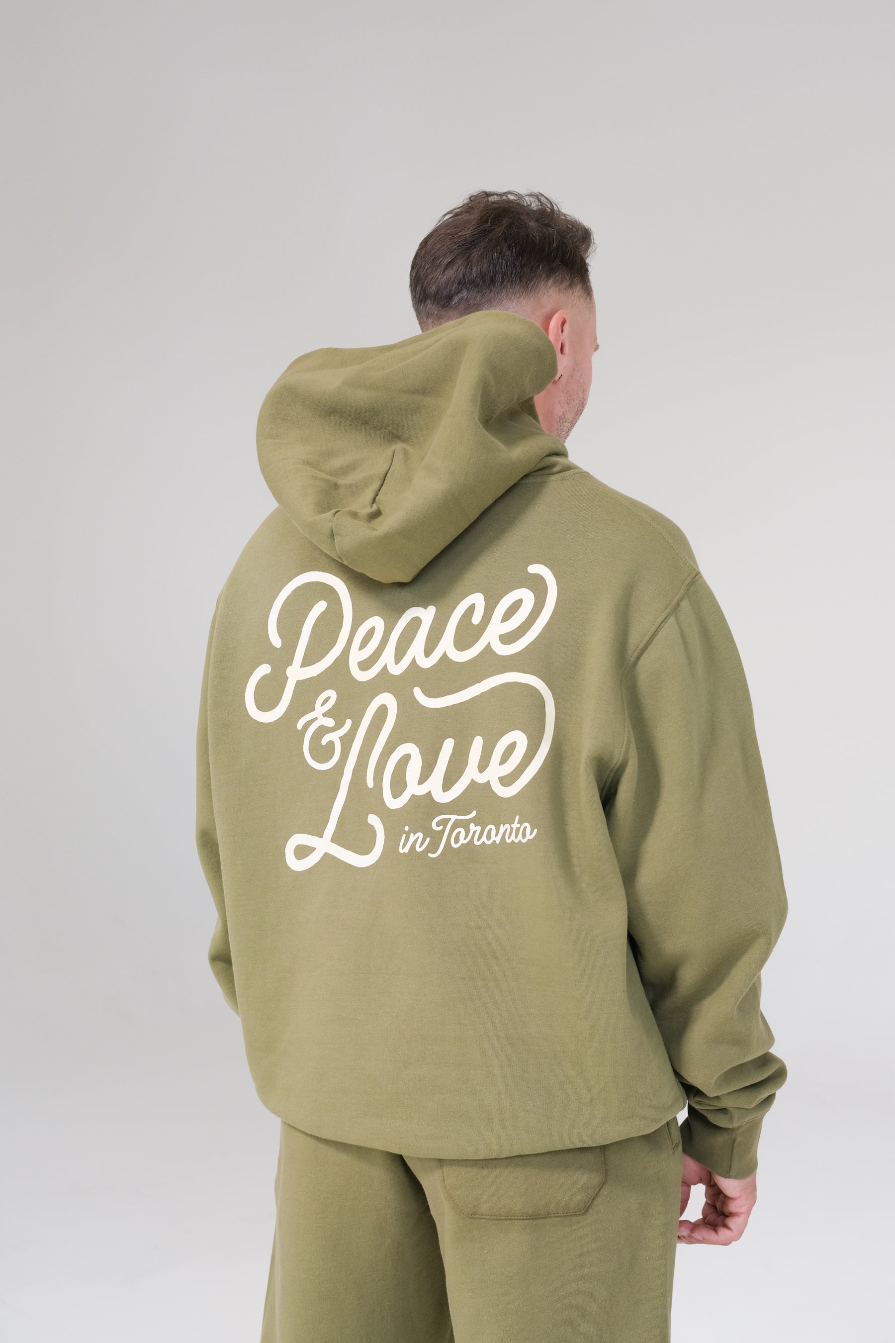 Peace & Love in Toronto Heavyweight Hoodie - Olive