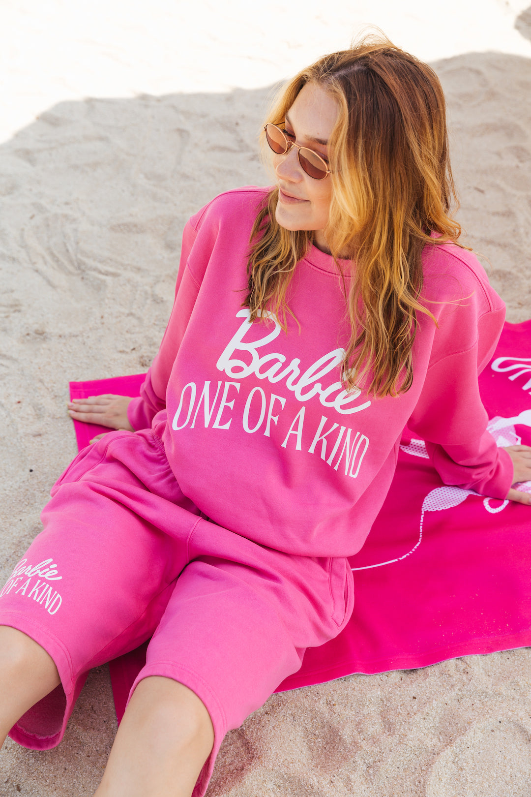 Barbie One Of A Kind Pigment Dye Crewneck - Pink