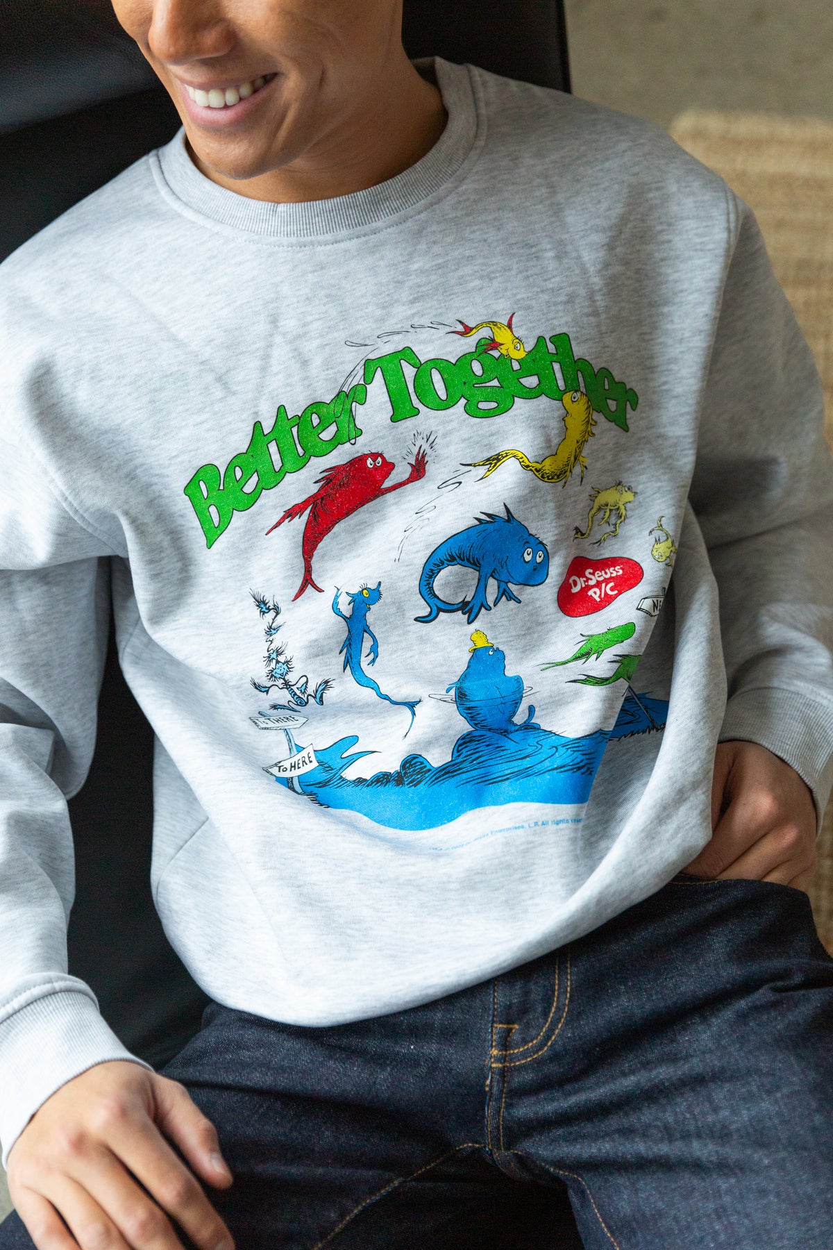 One Fish Two Fish Better Together Crewneck - Ash