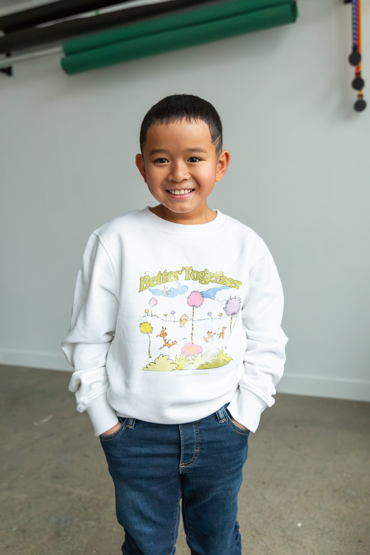 The Lorax Better Together Youth Crewneck - White