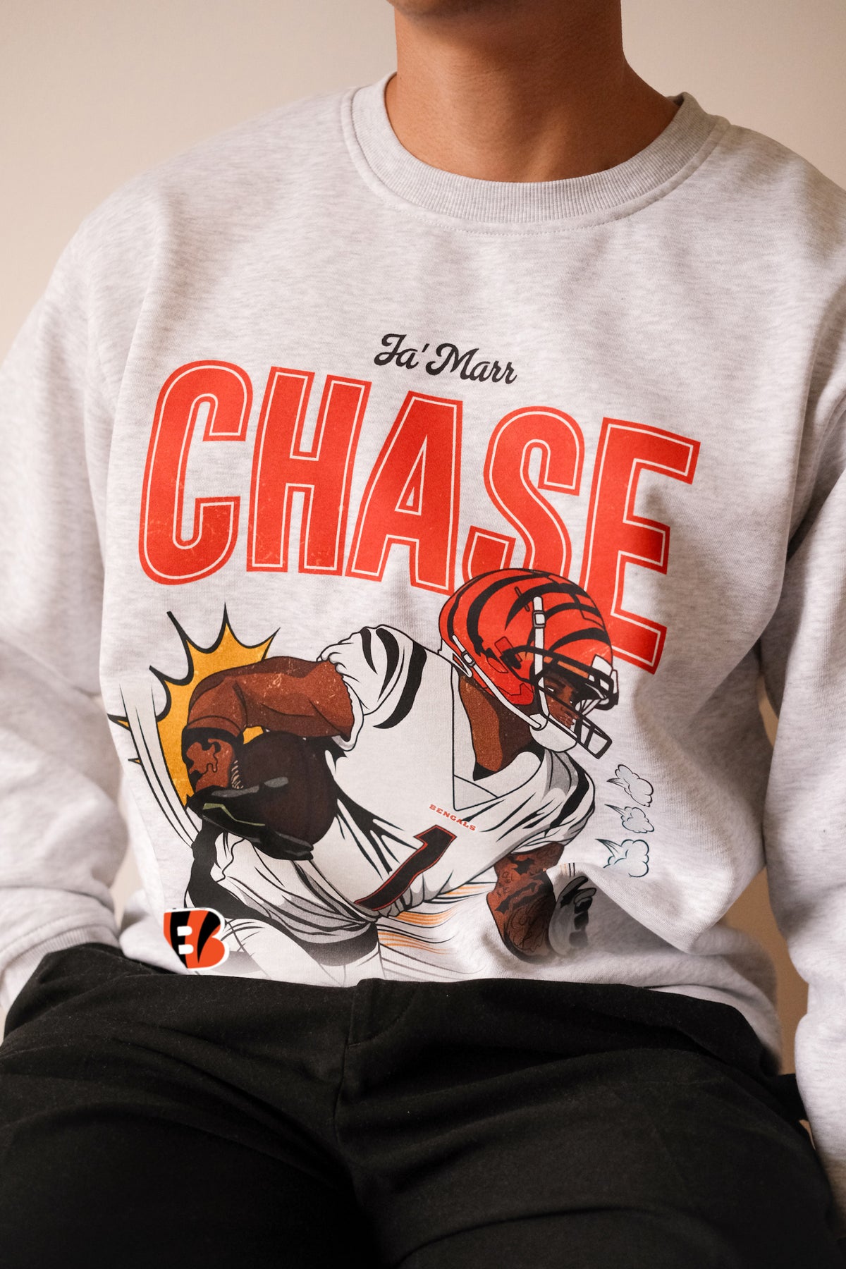 Ja'Marr Chase Crewneck - Ash